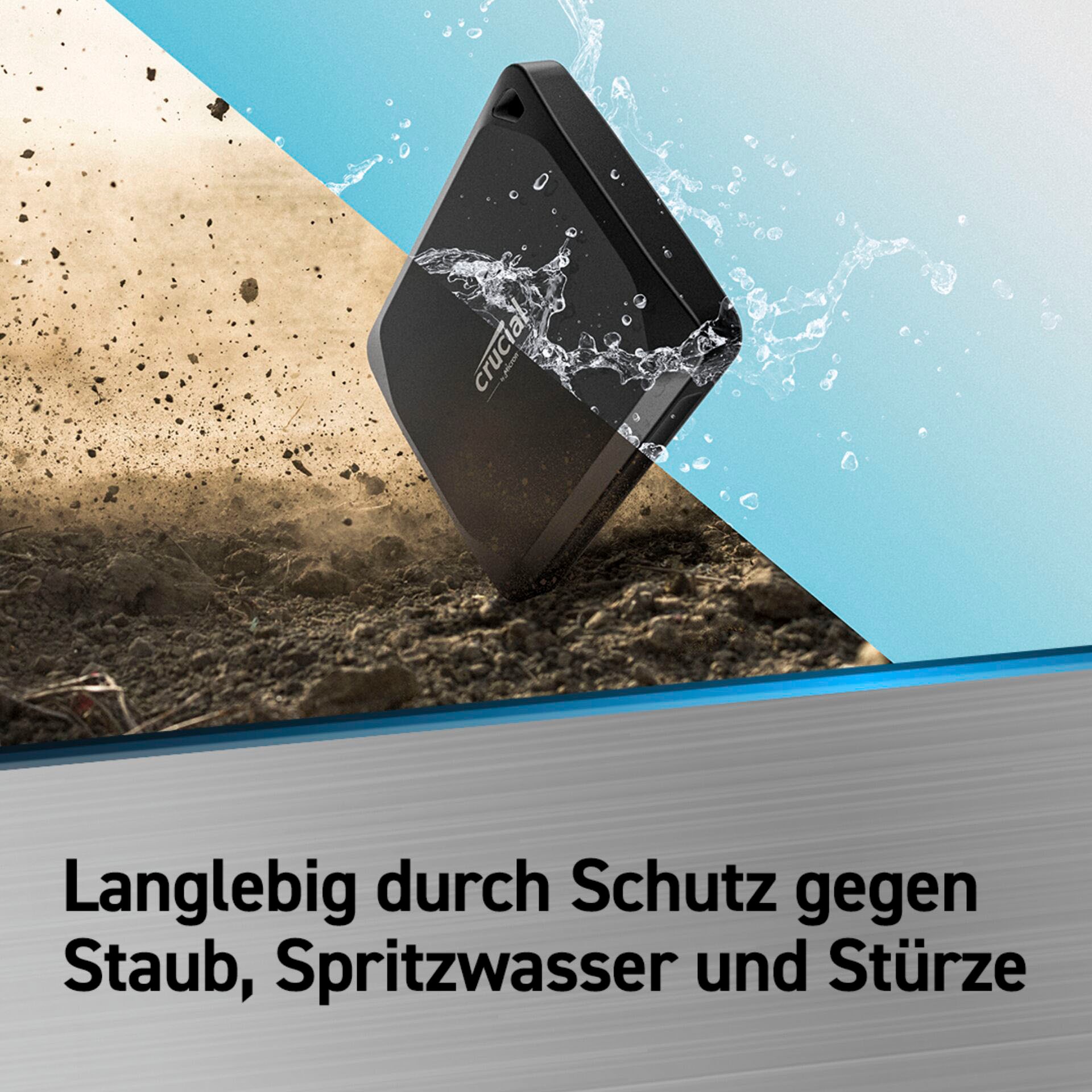 Crucial externe SSD »X10 Pro 1TB« 1 TB Anschluss USB Typ-A,3.2 Gen 2 (3.1 Gen 2) | USB Typ-C,3.2 Gen 2 (3.1 Gen 2)