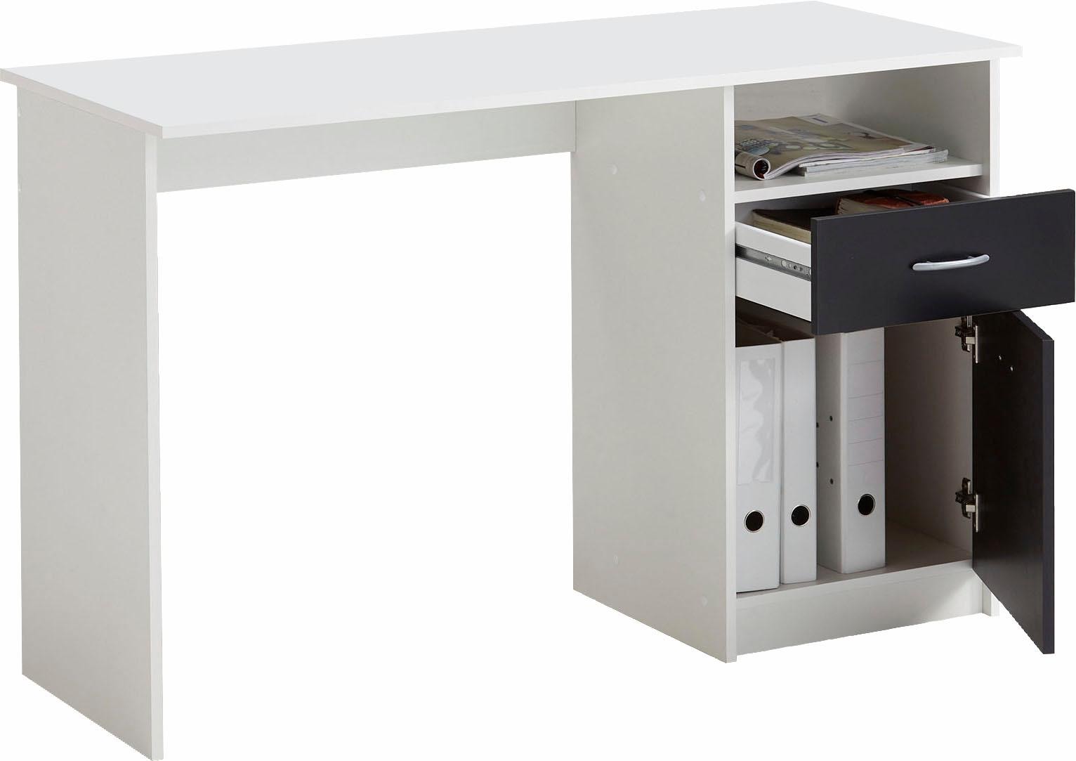FMD Schreibtisch "Jackson", Bürotisch mit 1 Schubkasten und 1 Tür, 123 cm b günstig online kaufen