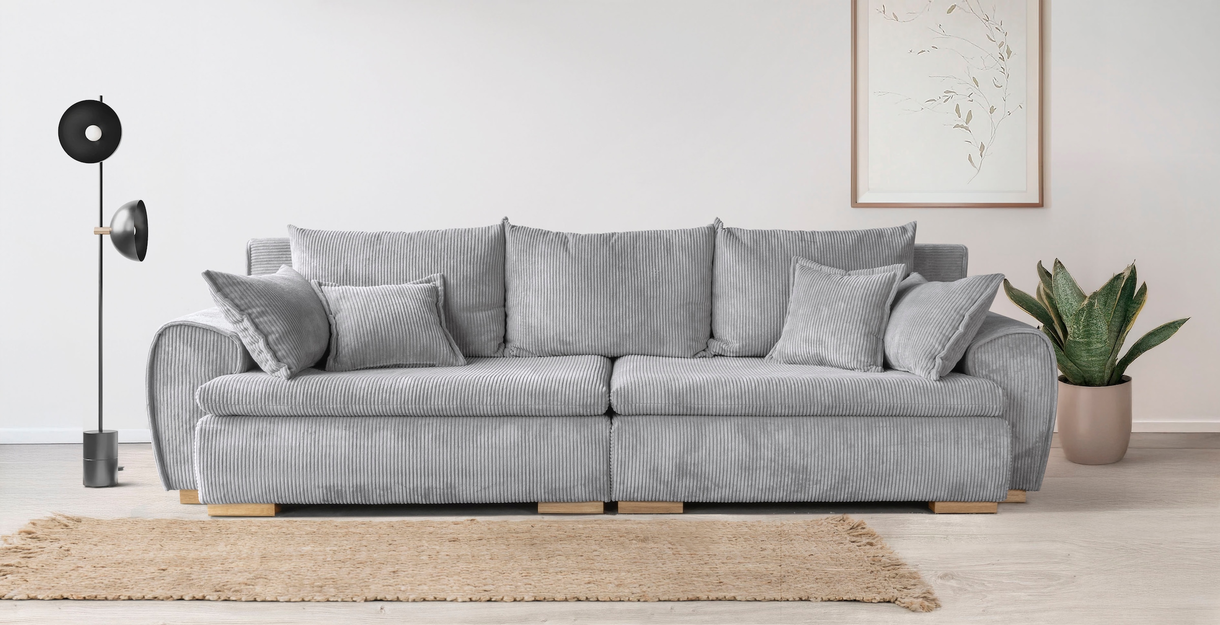 Home affaire Big-Sofa "Katja, B: 275 cm - OTTO. Verlässliche Qualität." Mega-Sofa mit 4 Zierkissen
