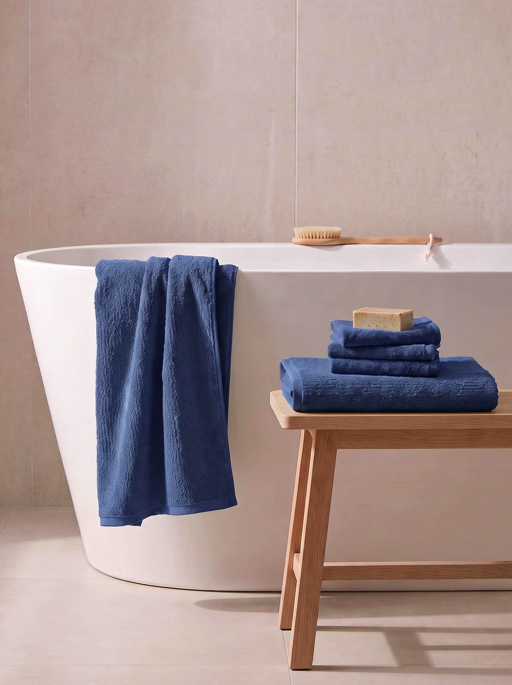 OTTO home Badetuch »Riva, 80x150, Premium Handtücher, 500 gr/m²« Hoch-Tief-Struktur, Streifen, weich, 5 Jahre Garantie