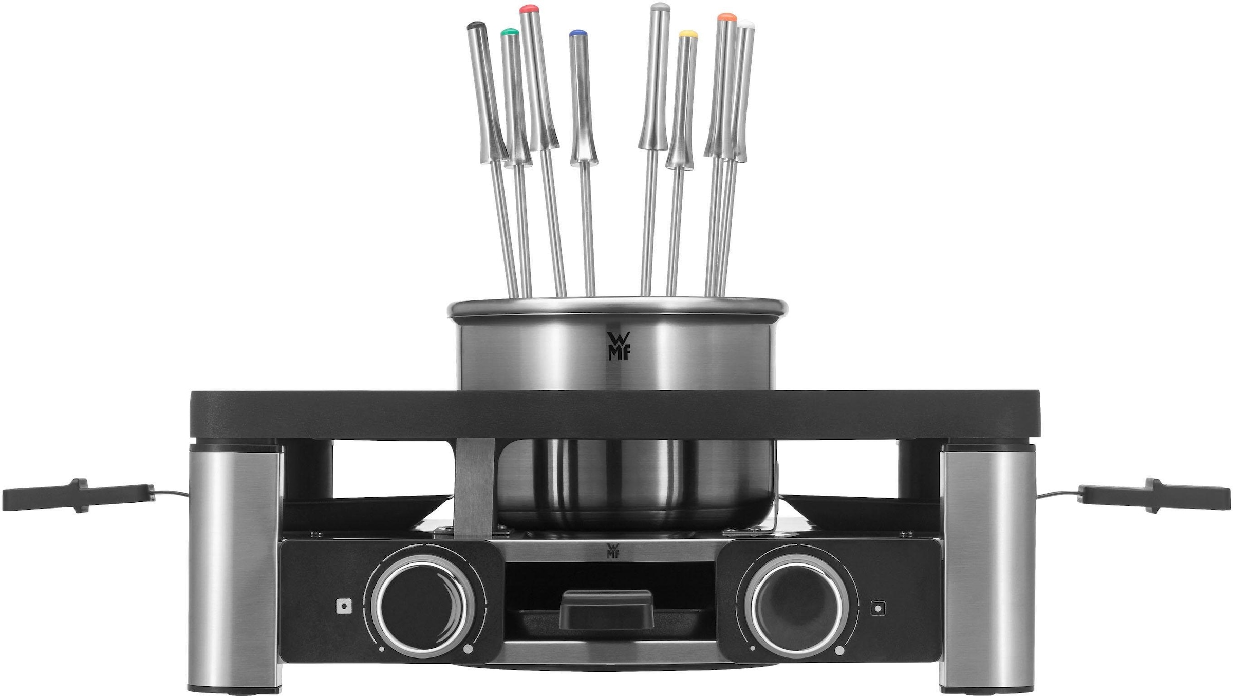 WMF Raclette »Lumero Gourmet Station 3-in-1«, 8 St. Raclettepfännchen, 1800 W, Spritzschutz, spülmaschinengeeignet, antihaftbeschichtet