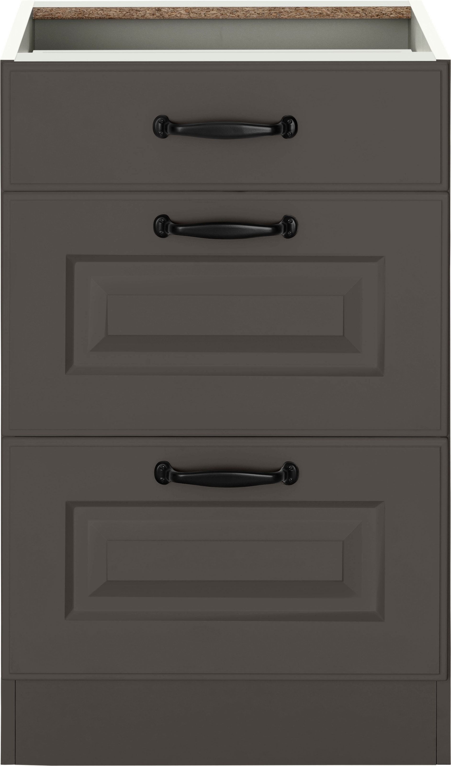 wiho Küchen Auszugsunterschrank »Erla«, 50 cm breit mit Kassettenfront, 2 großen Auszügen, ohne Arbeitsplatte
