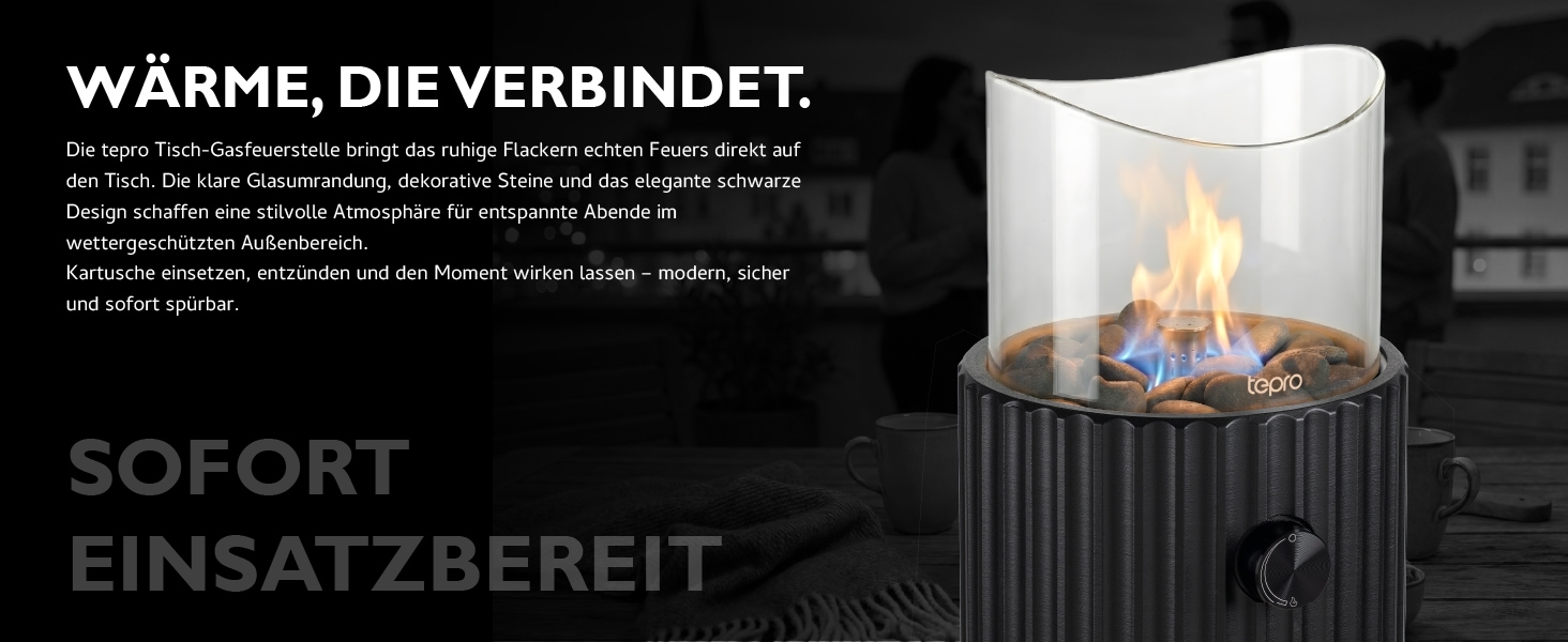 Tepro Feuerstelle »Tisch-Gasfeuerstelle mit Dekosteinen«