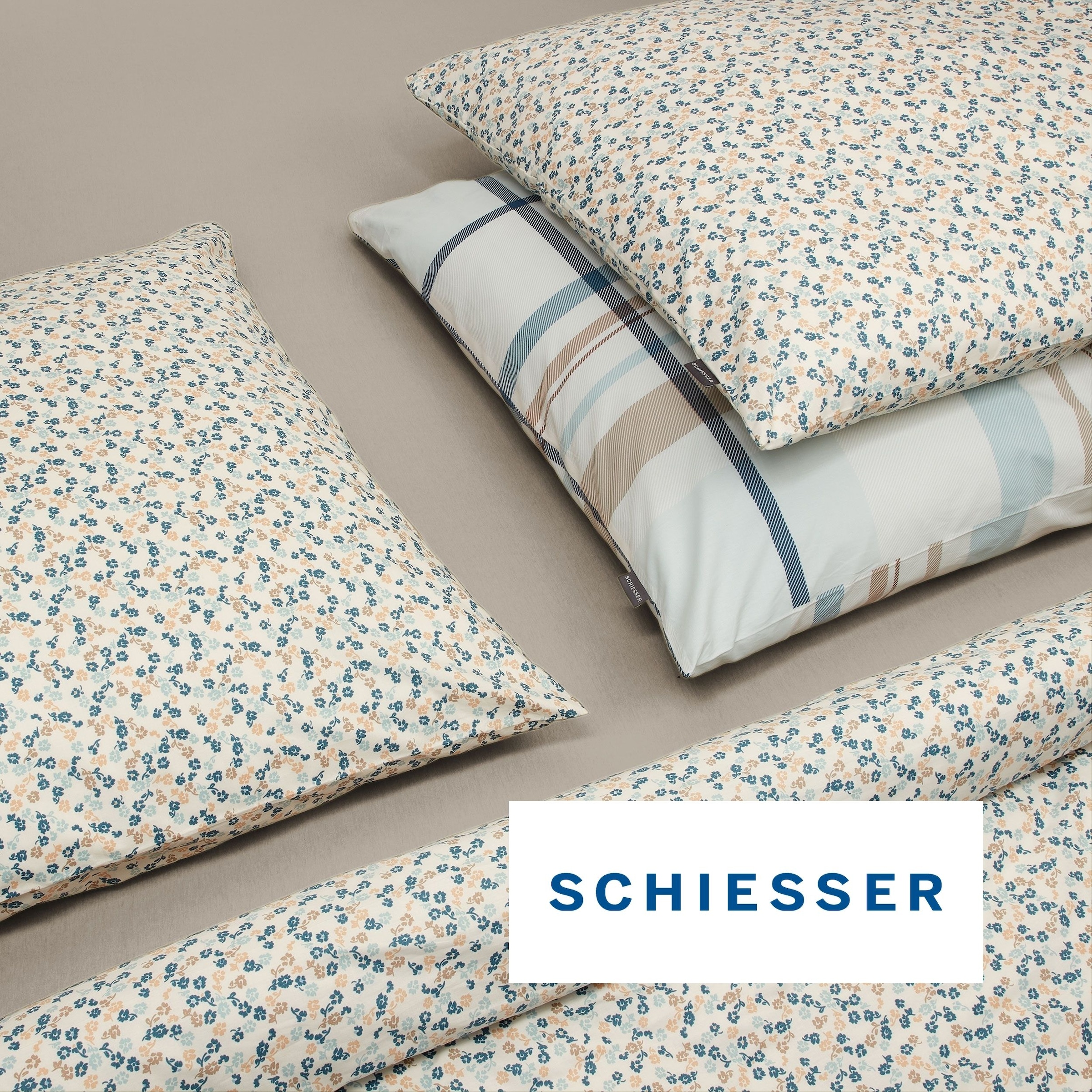 Schiesser Bettwäsche »Ditsy aus weicher Baumwolle mit dezentem Millefleur-Muster« 2 Stk. OEKO-TEX® MADE IN GREEN-zertifiziert