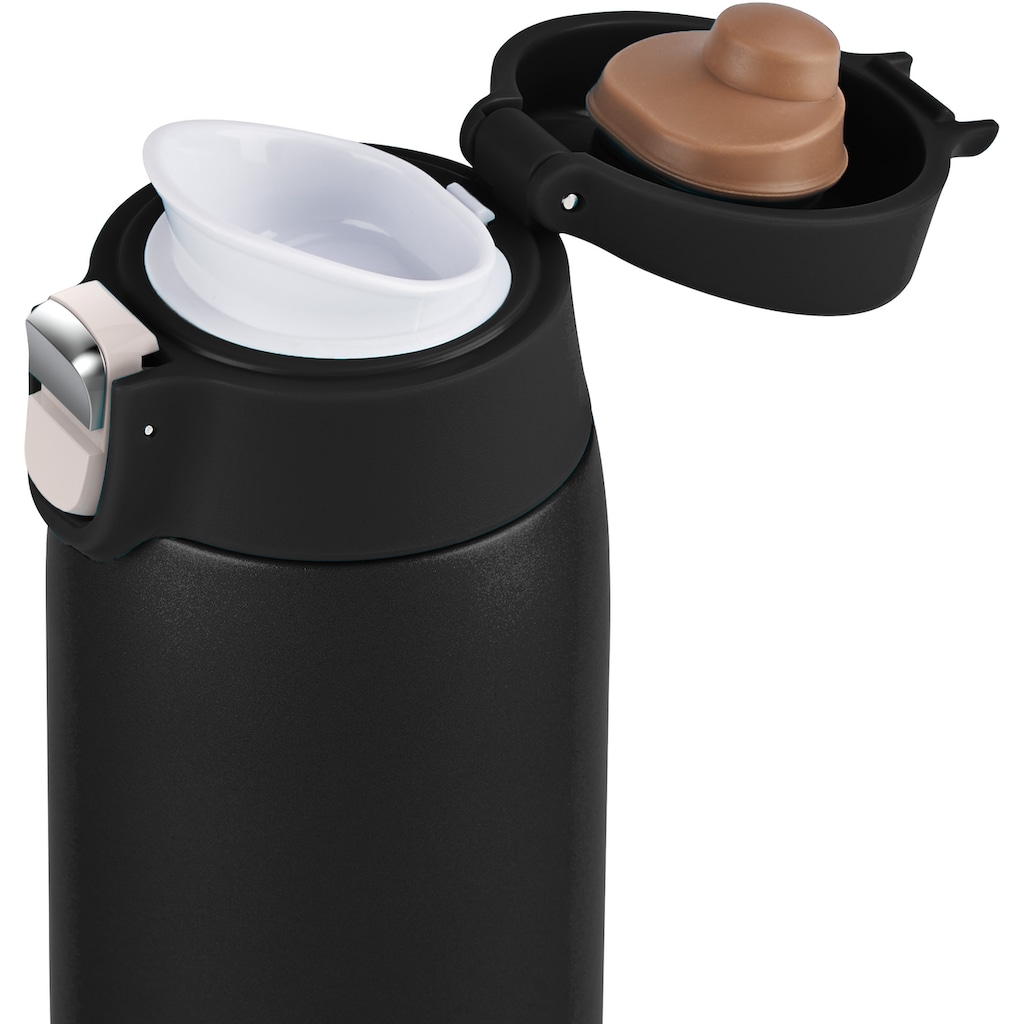 Emsa Thermobecher »Travel Mug Light«, 0,4L, leicht, Edelstahl, Klappverschluss, 100% dicht, 8h heiß/16h kalt