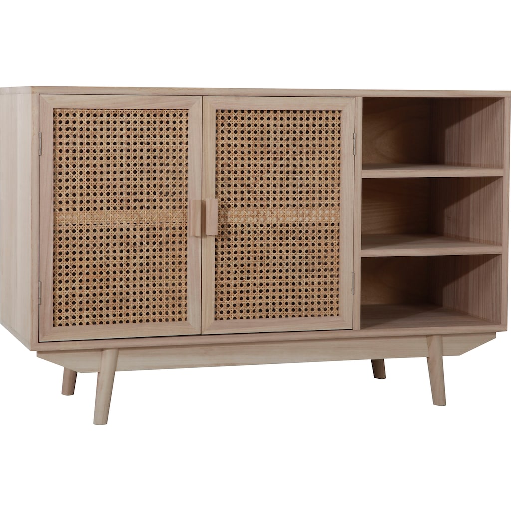 SalesFever Sideboard, Türfronten aus Rattangeflecht, Wiener Geflecht