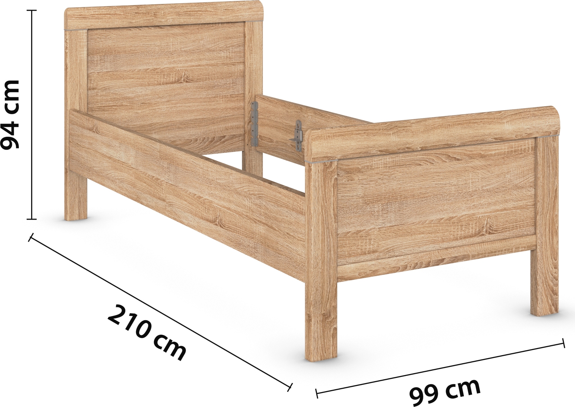 rauch Bett »Bett Einzelbett Stollenbett EVELYN« in Komforthöhe aus Holzwerkstoff in elegantem Stil MADE IN GERMANY