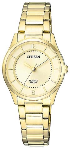 Citizen Quarzuhr »ER0203-85P«, Armbanduhr, Damenuhr, Edelstahlarmband, Datum