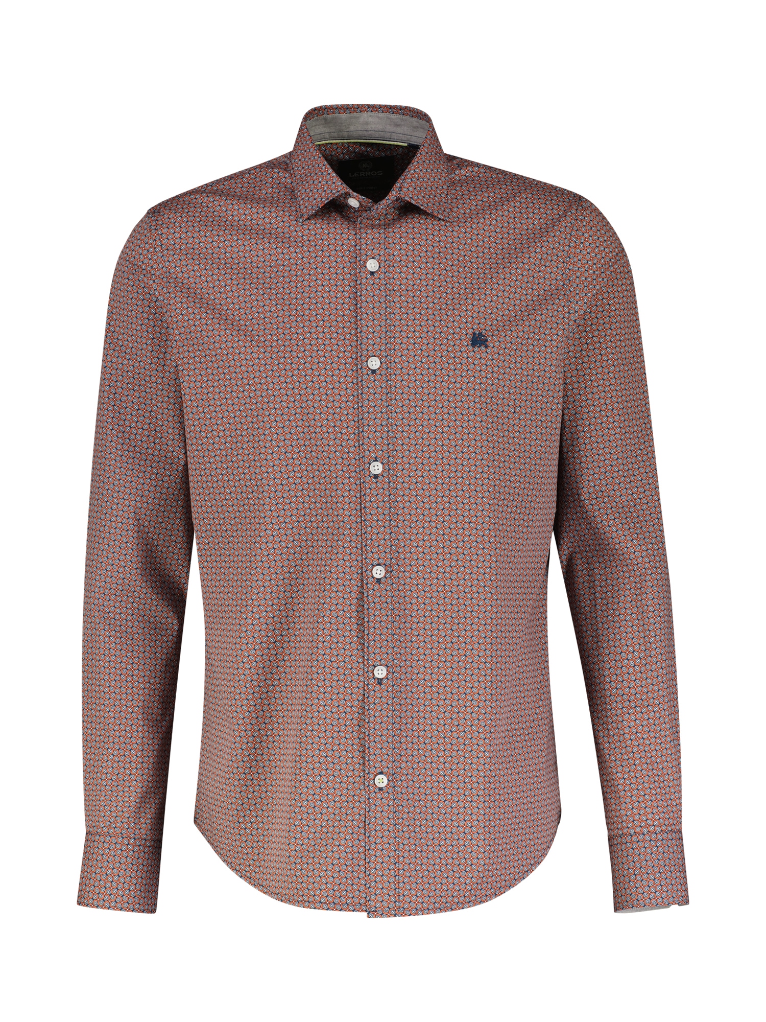 LERROS Langarmhemd »LERROS Poplinhemd mit Stretchanteil, minimal gemustert«