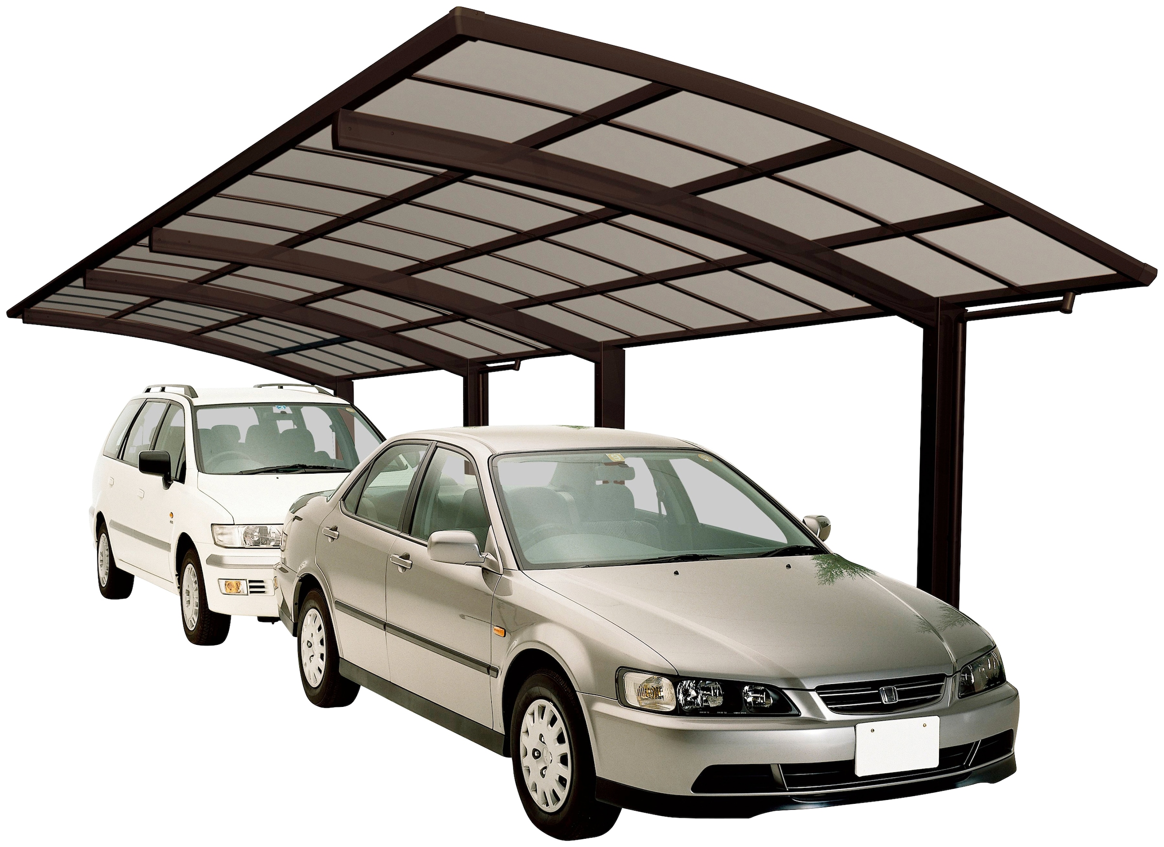 Ximax Doppelcarport "Portoforte Typ 80 Tandem-mattbraun", Aluminium, 254 cm, braun, Aluminium