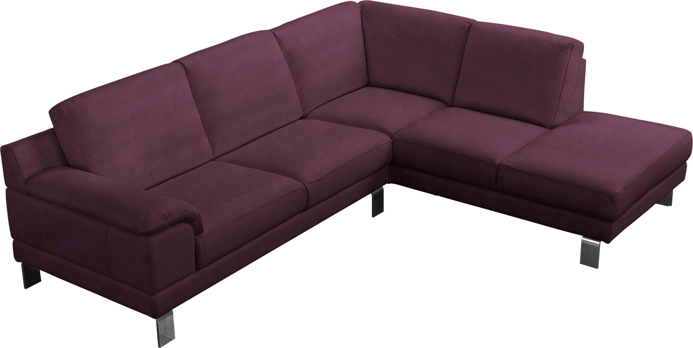 Egoitaliano Ecksofa »Shakira, Design und Sitzkomfort auf hohem Niveau, tolle Details«, mit Ottomane, L-Form, elegante Metallfüße