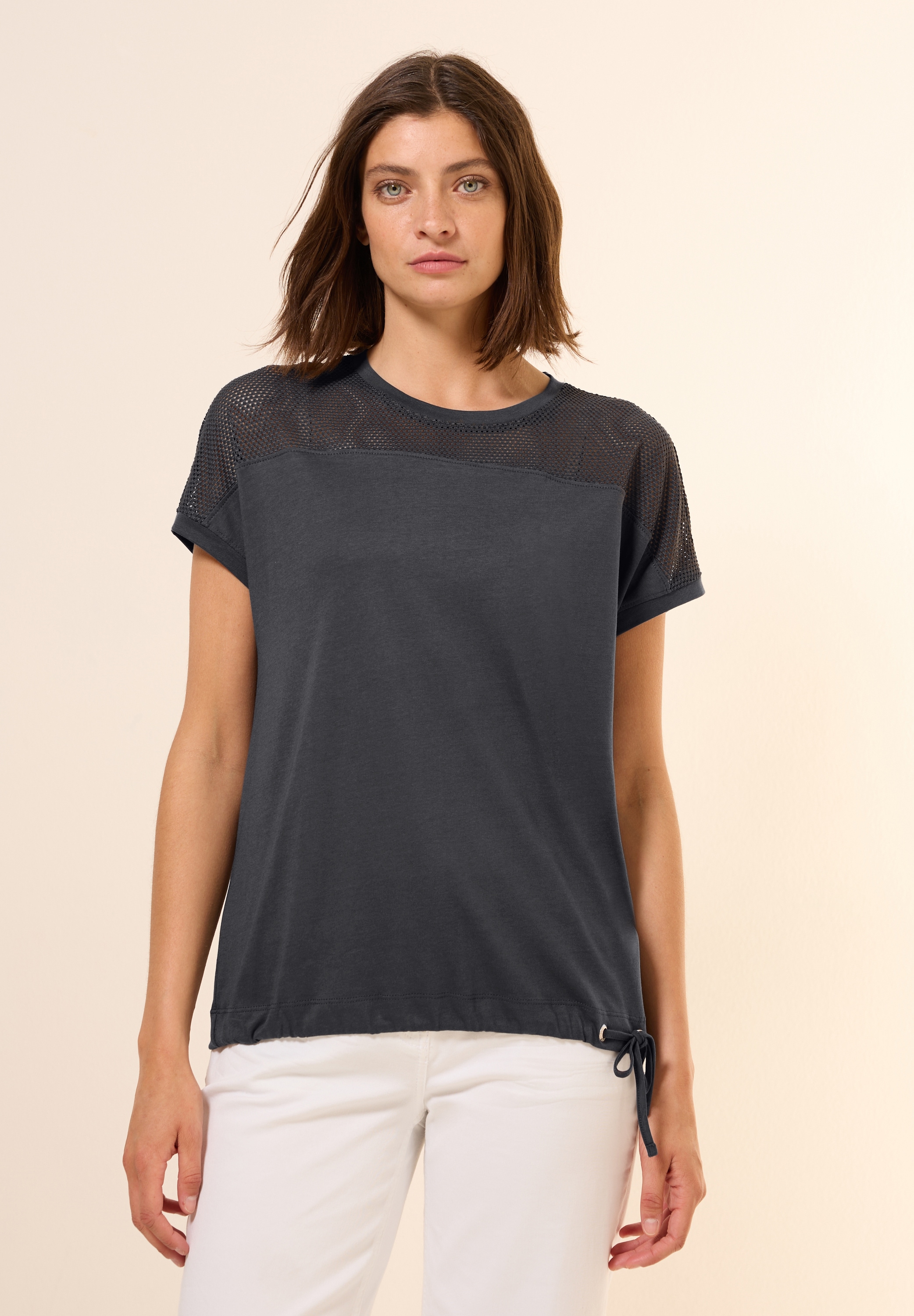 Cecil T-Shirt, mit Tunnelzug am Saum günstig online kaufen