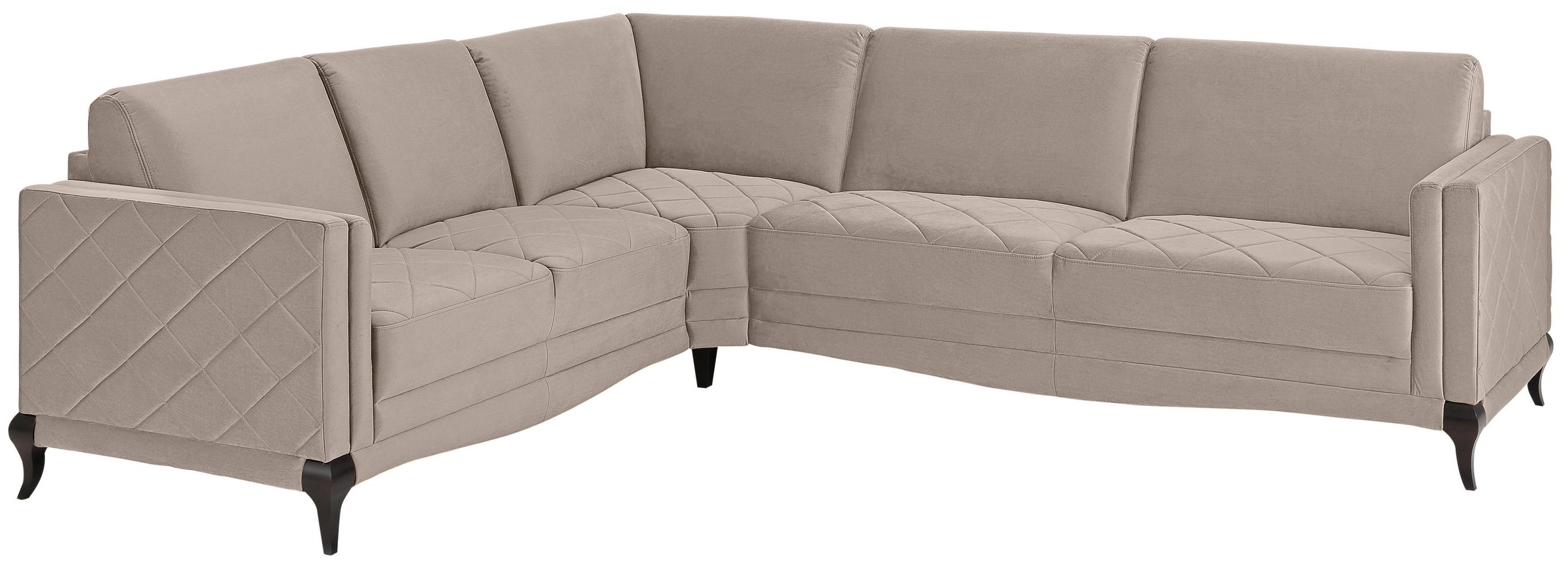 Home affaire Ecksofa "Brahms", Federkern, hohe Holzfüße in edler Optik, Kar günstig online kaufen