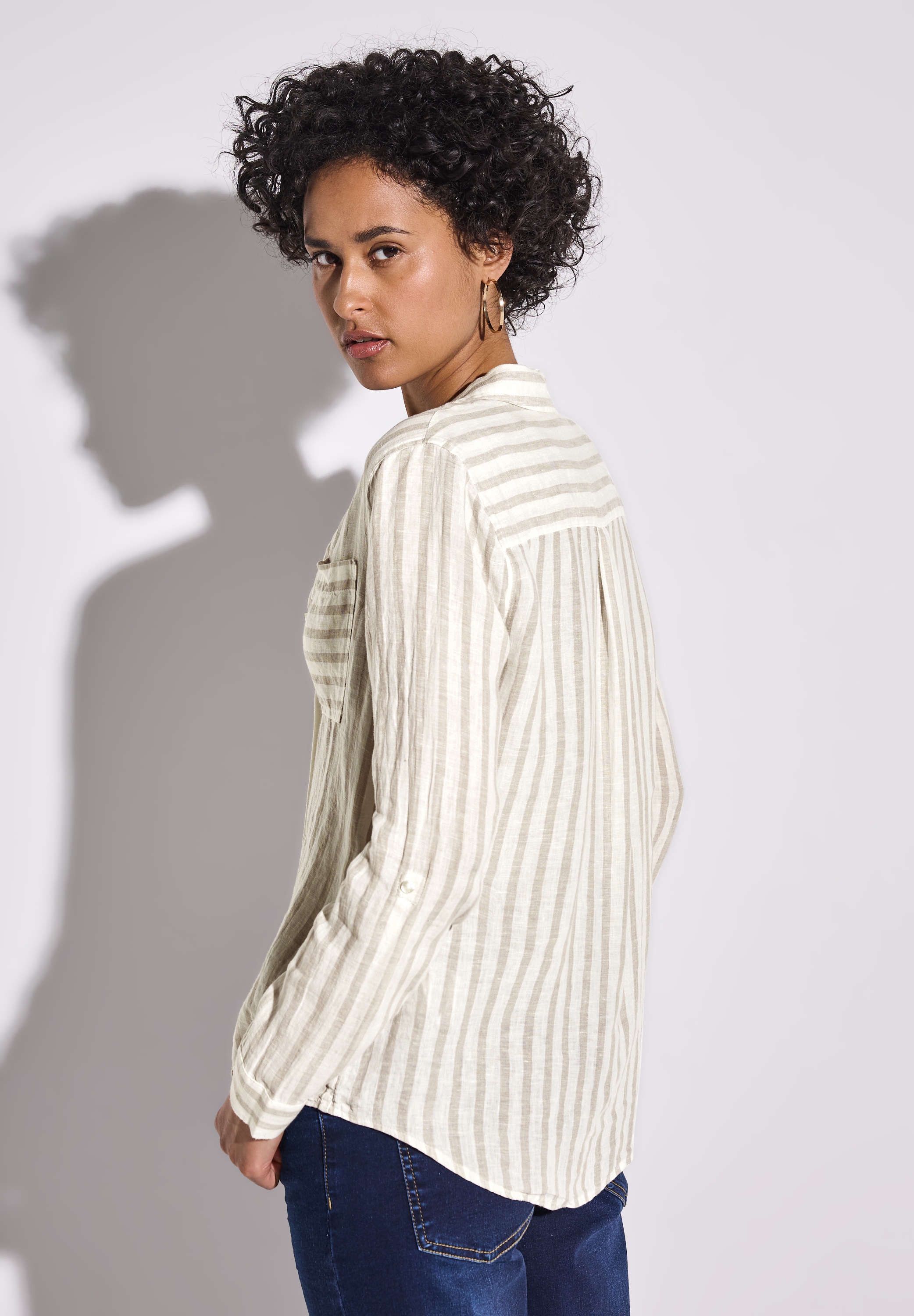 STREET ONE Hemdbluse, mit Streifen Muster
