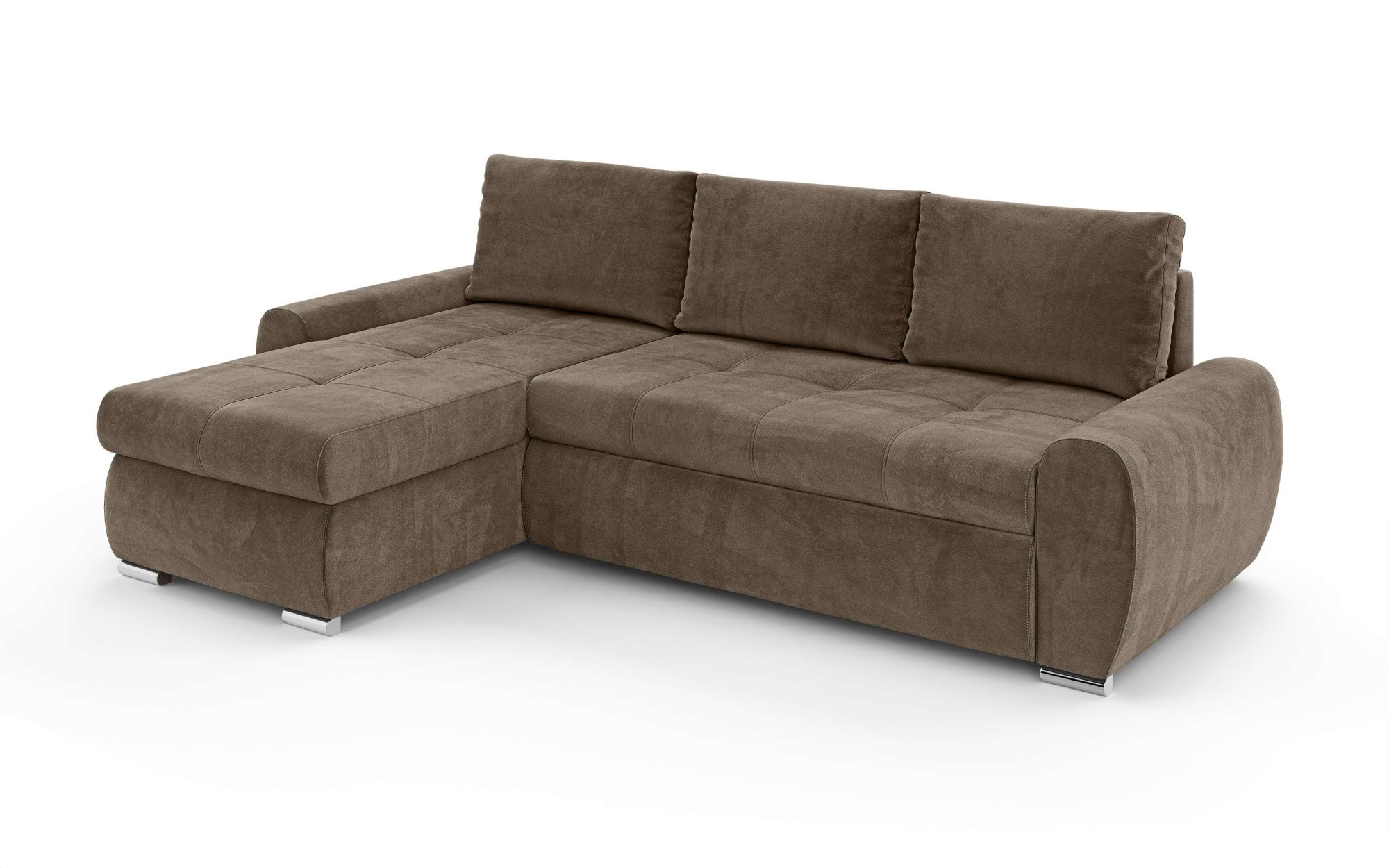 INOSIGN Ecksofa »HAVERHILL Schlafsofa mit Bettkasten, Maße B/H/T: 237/89/166 cm«, L-Form mit Recamiere links oder rechts bestellbar, Wellenunterfederung