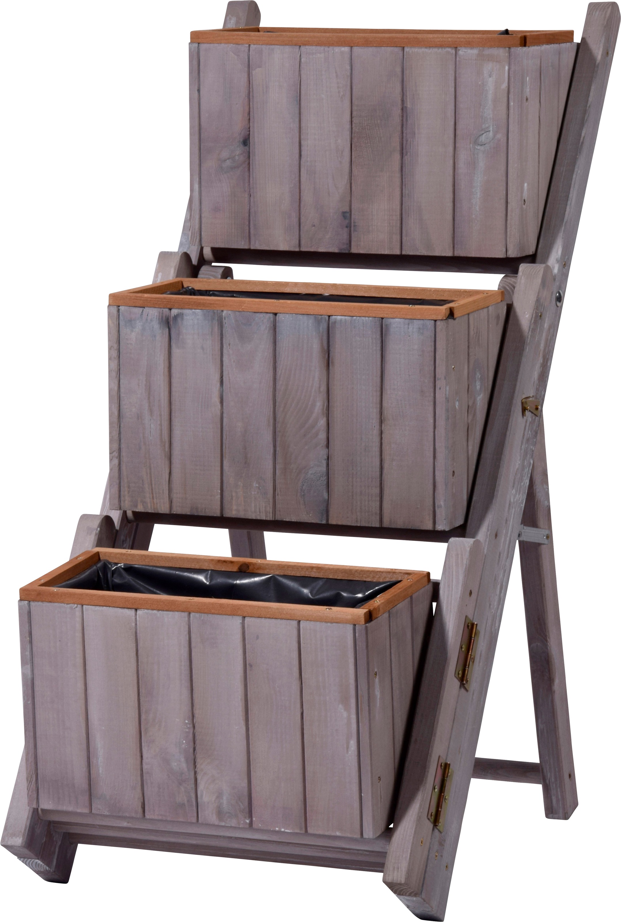 Pflanztreppe dreistufig entfaltbar Grau günstig online kaufen