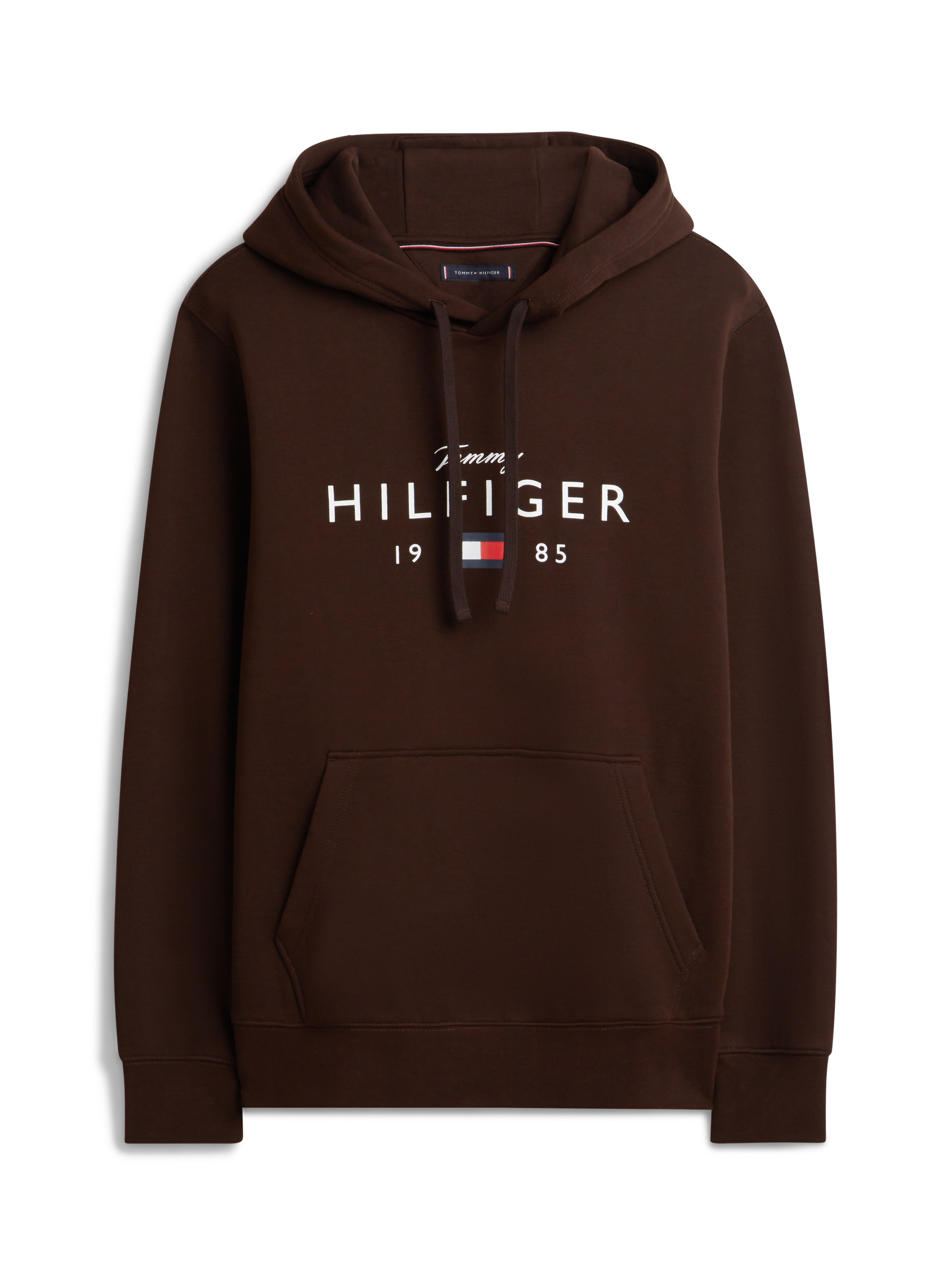 Hoodie TOMMY HILFIGER "BRAND LOVE BIG HILFIGER", Herren, Gr. L, chocolate, Sweatware, Obermaterial: 77% Baumwolle, 23% Polyester, regular fit normal, Rippbündchen, Sweatshirts Hoodie, mit Logo-Grafik, normale Passform 3