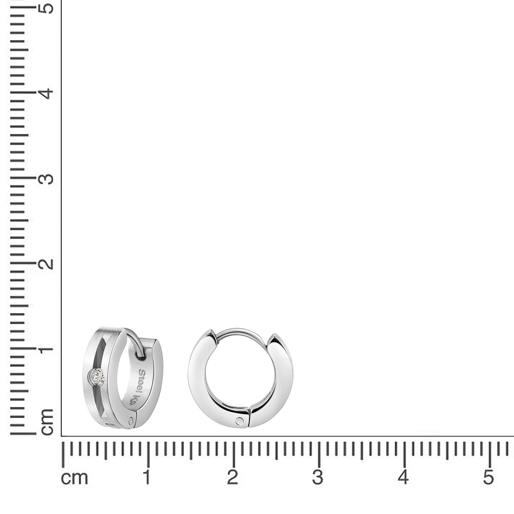 Zeeme Paar Creolen "Edelstahl glanz Zirkonia" günstig online kaufen