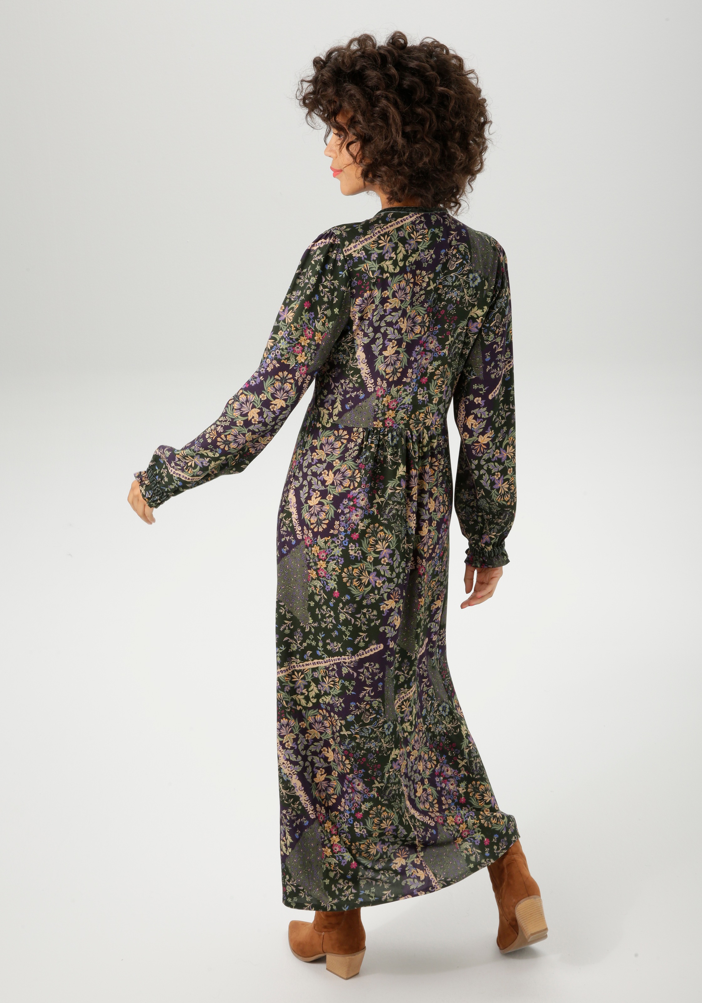 Aniston CASUAL Maxikleid, mit fantasievollem Blumendruck- jedes Teil ein Un günstig online kaufen