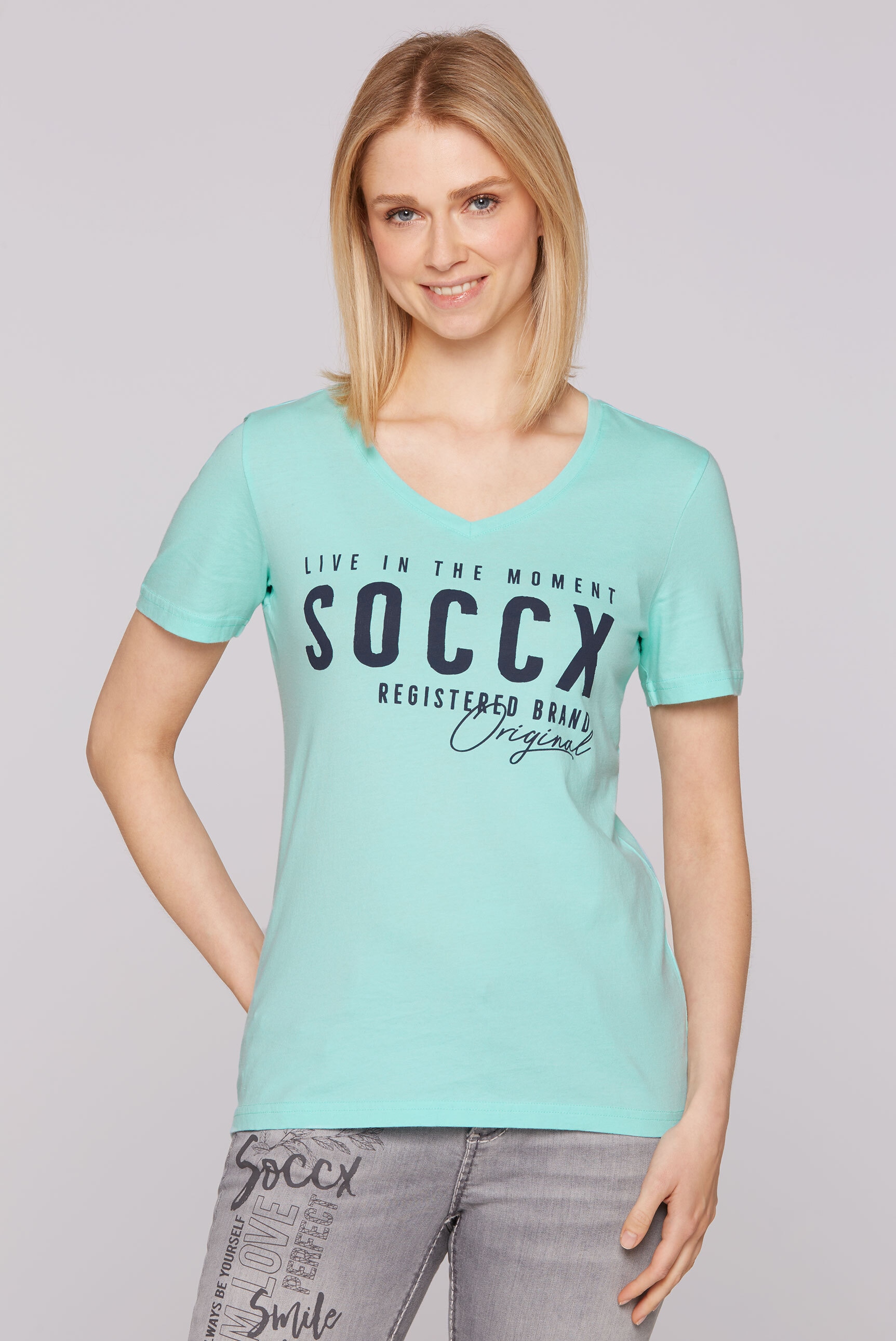 SOCCX V-Shirt, aus Baumwolle