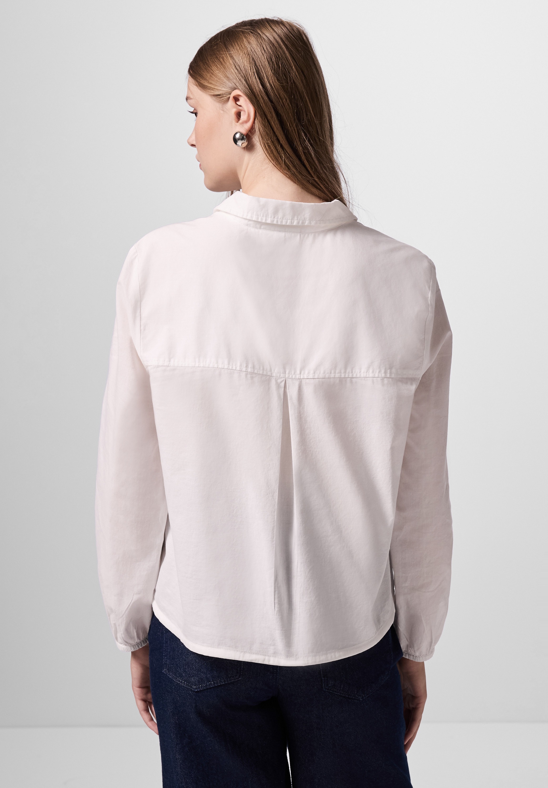 STREET ONE STUDIO Hemdbluse, aus reiner Baumwolle