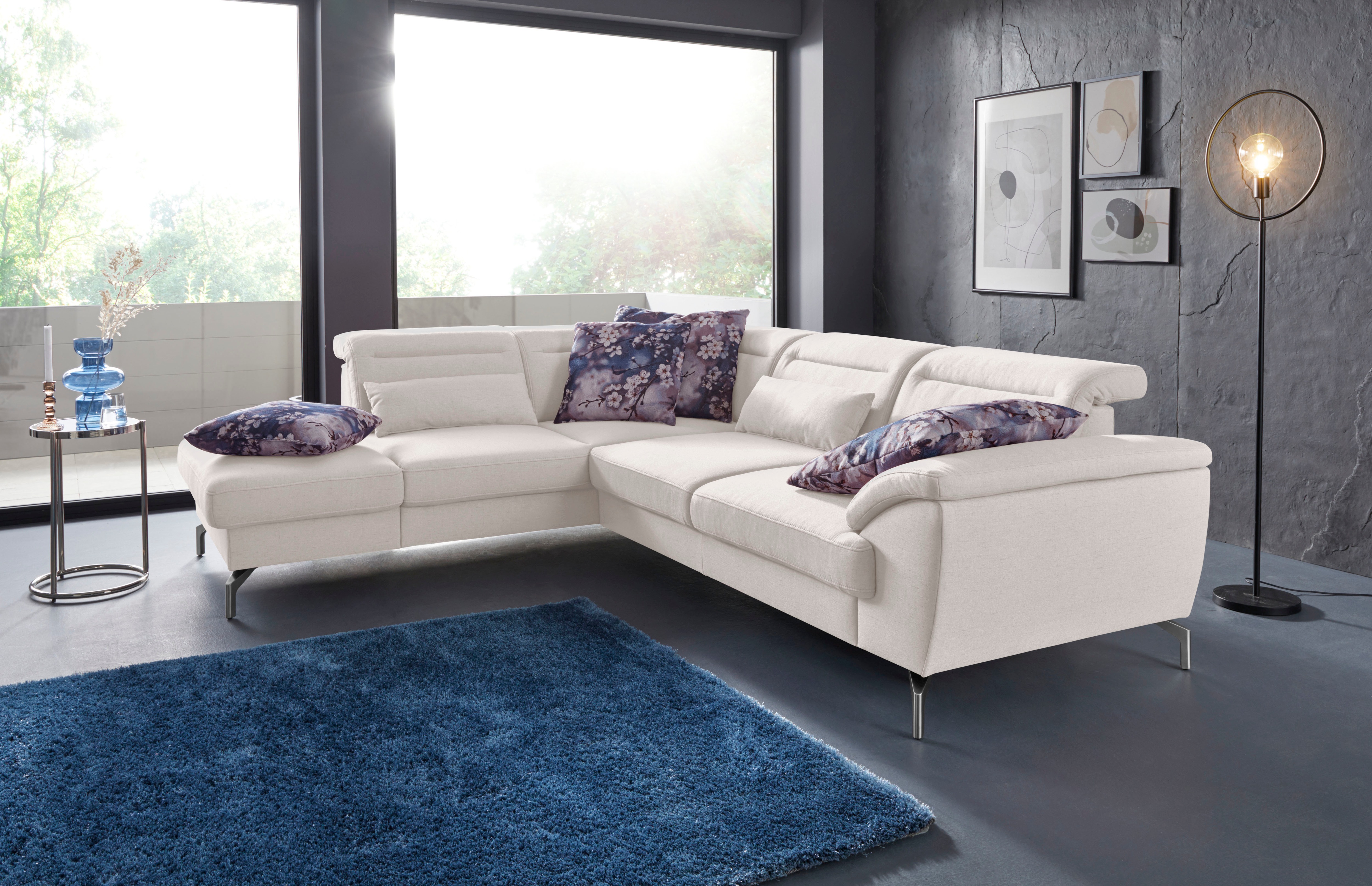 Thumbnail - sit&more Ecksofa "Percy L-Form", 15 cm Fußhöhe, Sitztiefenverstellung, wahlweise in 2 Fußfarben