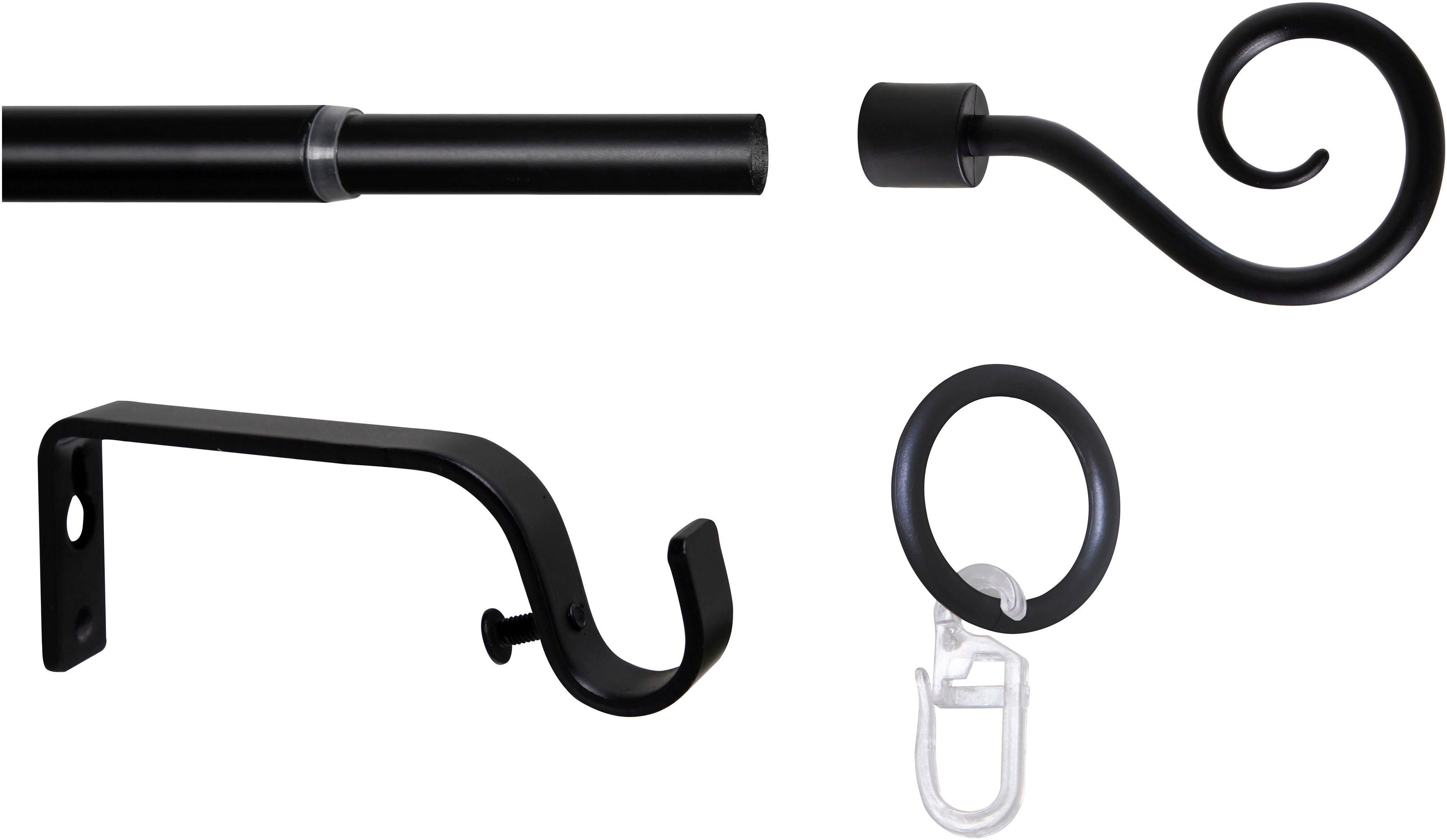 Thumbnail - mydeco Gardinenstange "Hook", 1 läufig-läufig, ausziehbar