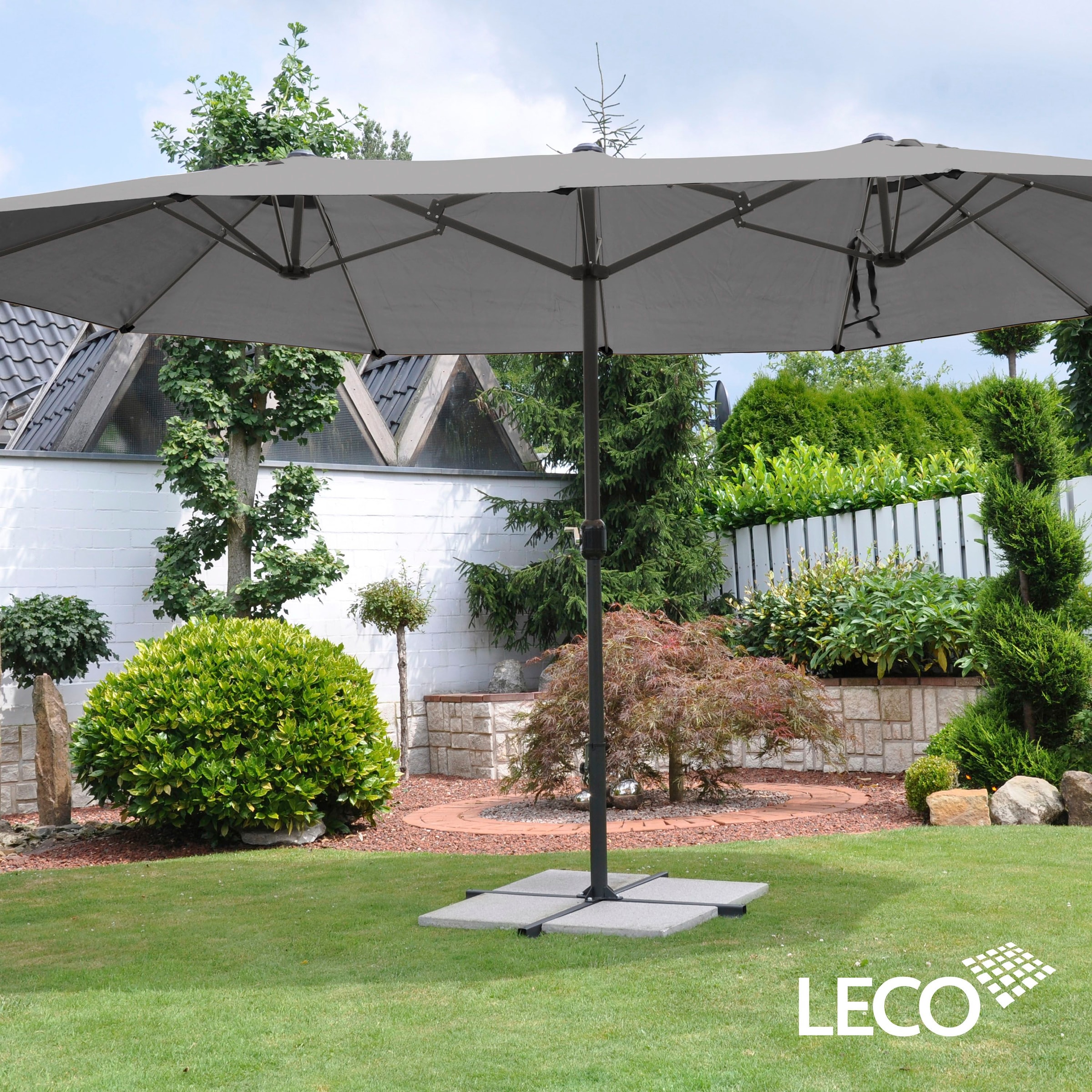 Leco Sonnenschirm-Schutzhülle, für Oval-Schirm 4,7x2,7 m "DAS ORIGINAL", Anthrazit