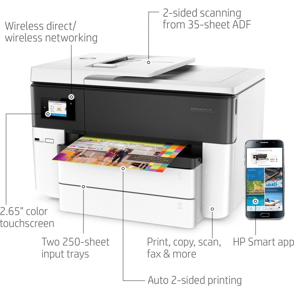 HP Multifunktionsdrucker »OfficeJet Pro 7740 All-in-One«