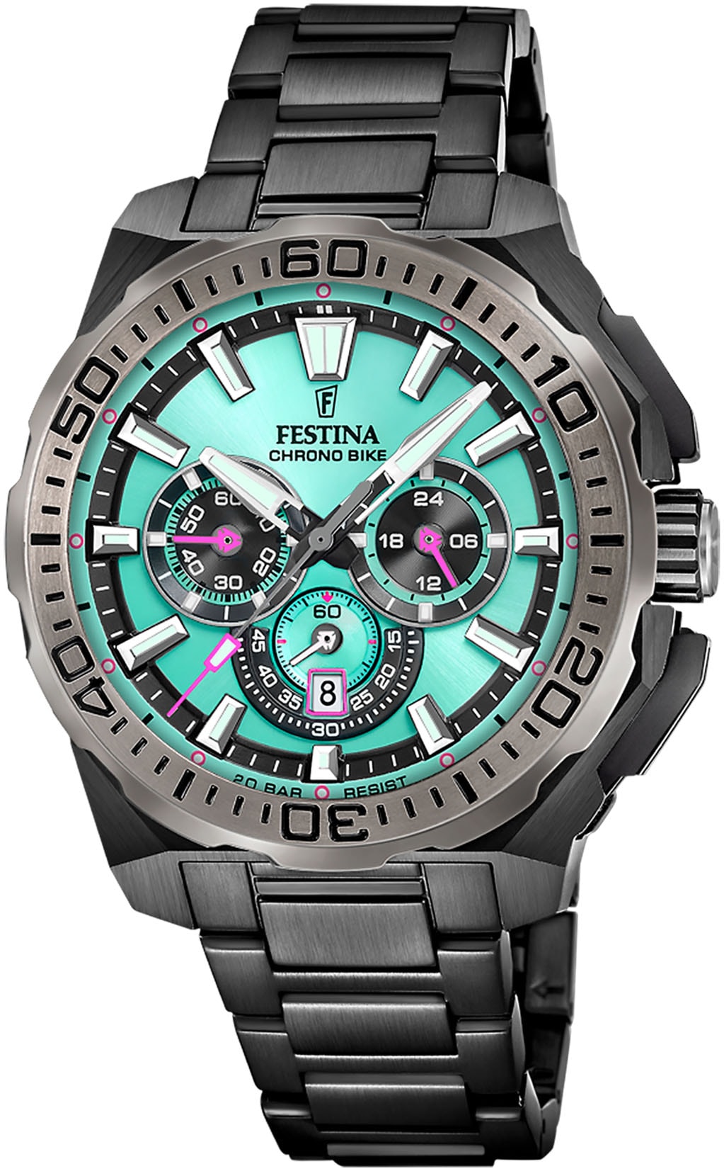Festina Chronograph »Chrono Bike 2025 Limited Edition«, (Set, 3 tlg., mit Wechselband und Bandwechsler), Quarzuhr, Armbanduhr, Herrenuhr, Edelstahl, auf 700 Stück limitiert