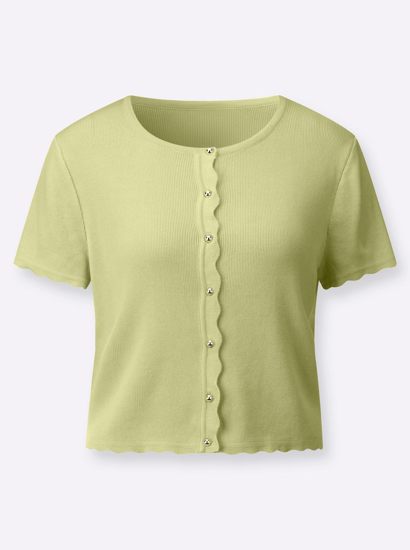 Bolero LADY, Damen, Gr. 50, pistazie, 55% Baumwolle, 45% Viskose, unifarben, Strickjacken Bolero 3