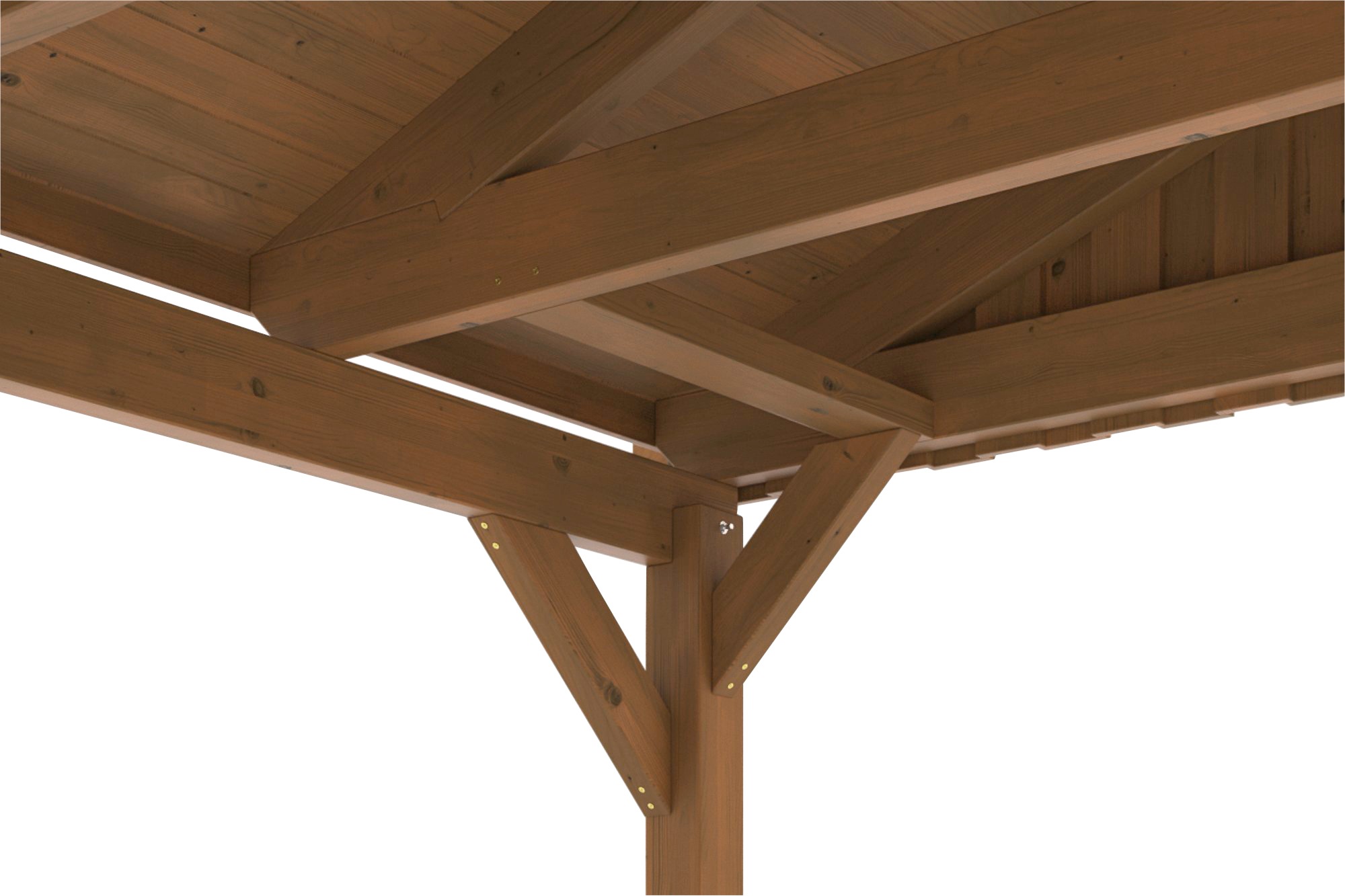 Skanholz Einzelcarport »Fichtelberg«, Leimholz-Nordisches Fichtenholz, braun, mit roten Schindeln