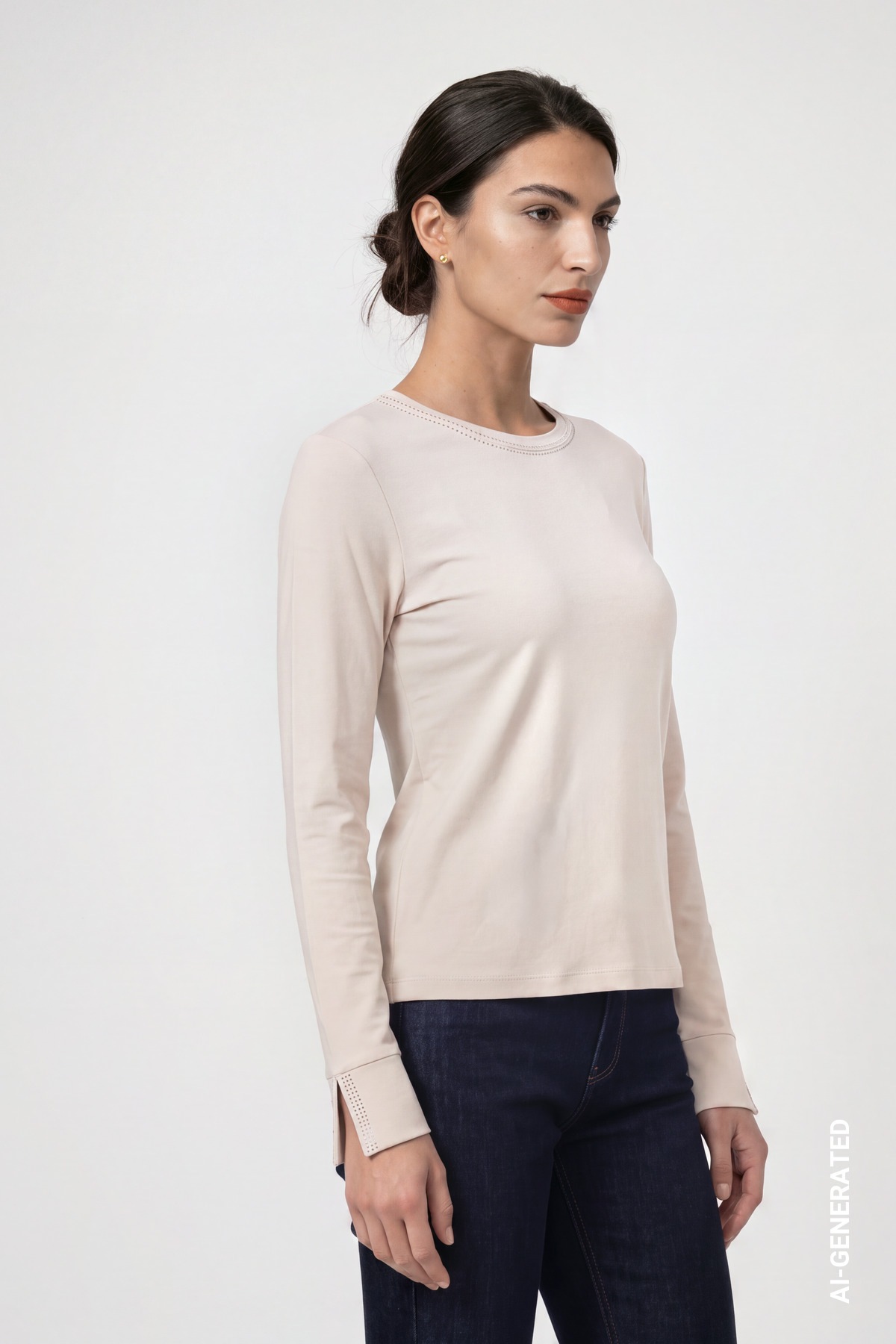 Monari Langarmshirt Regular fit mit Schmuckdetails