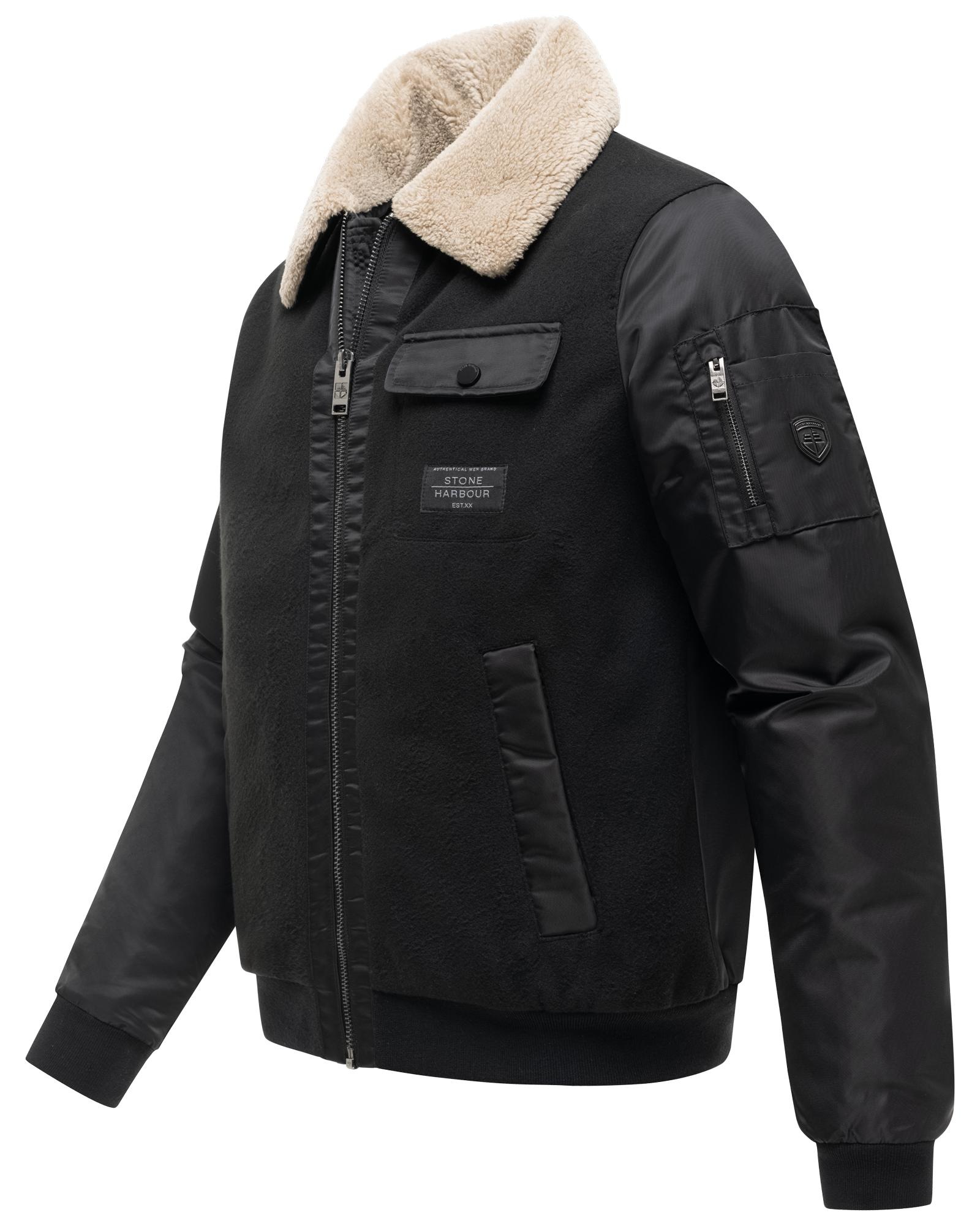 Stone Harbour Winterjacke »Somaeel XX« ohne Kapuze Warme Herren Hybridjacke mit Teddykragen
