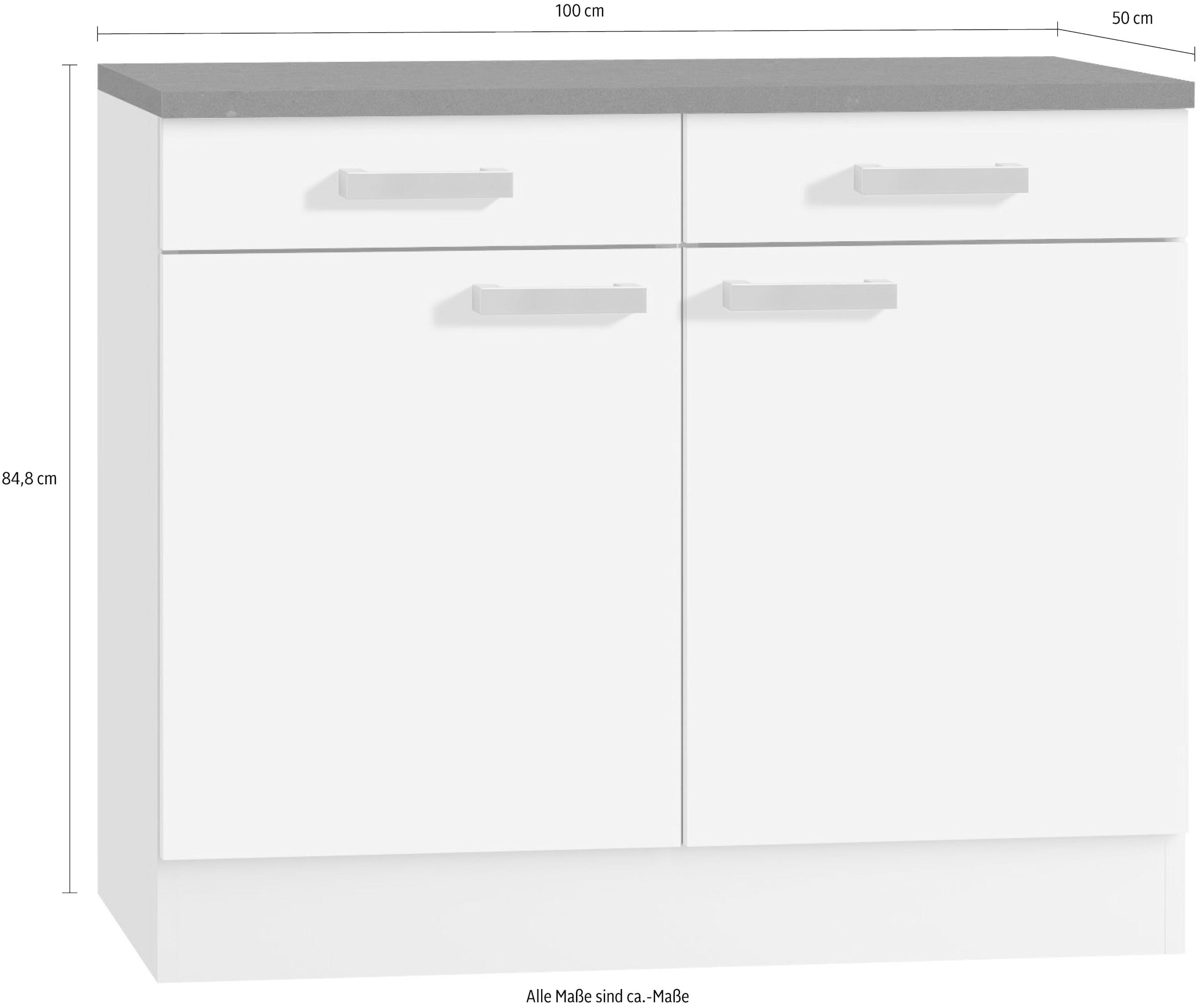 OPTIFIT Unterschrank »Odense«, 100 cm breit, mit 2 Türen und 2 Schubkästen, für Stauraum