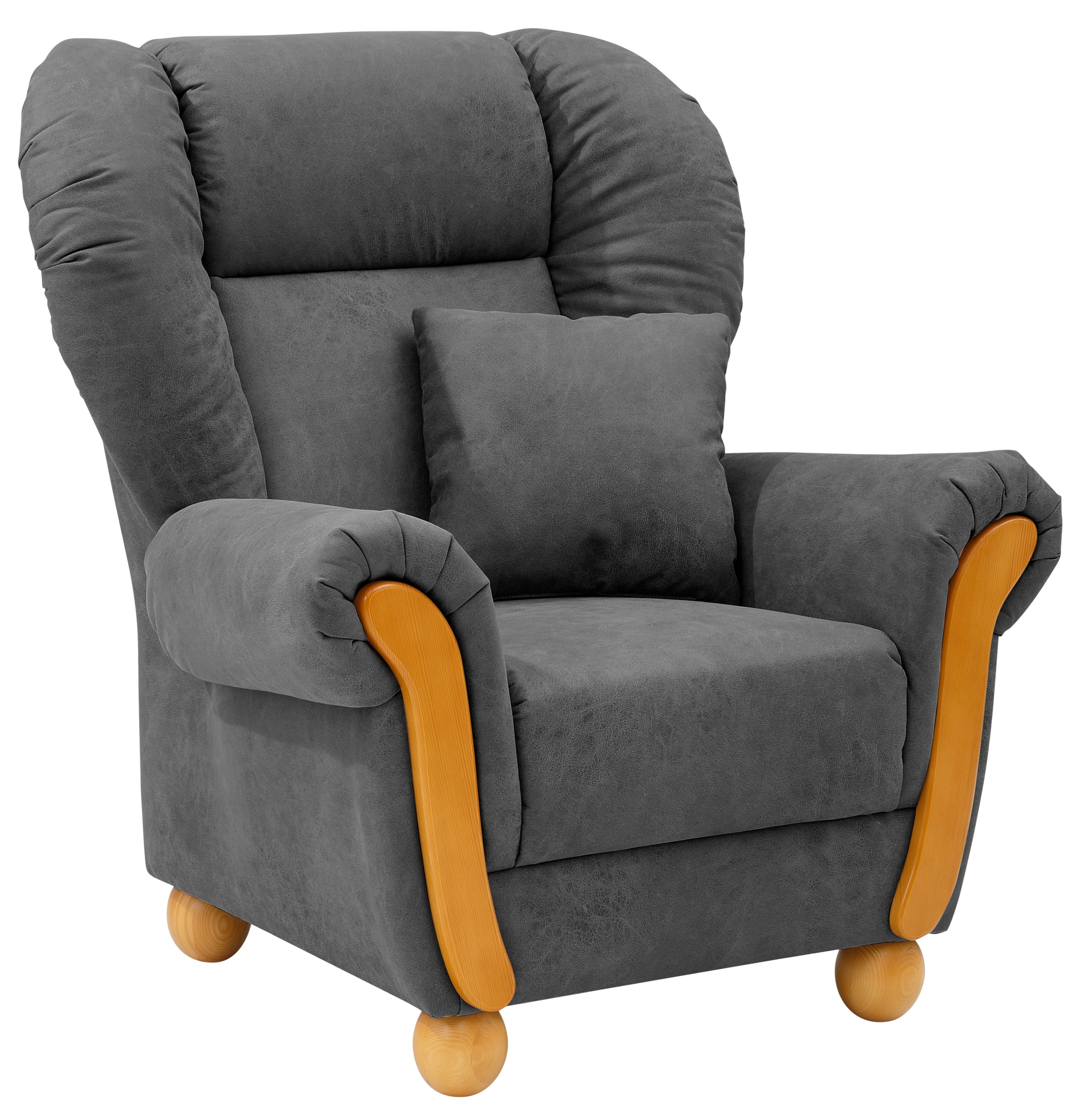 Home affaire Loungesessel »Milano Vintage, Hochlehnsessel, Ohrensessel«, hoher Sitzkomfort mit hoher Rückenlehne, incl. Zierkissen
