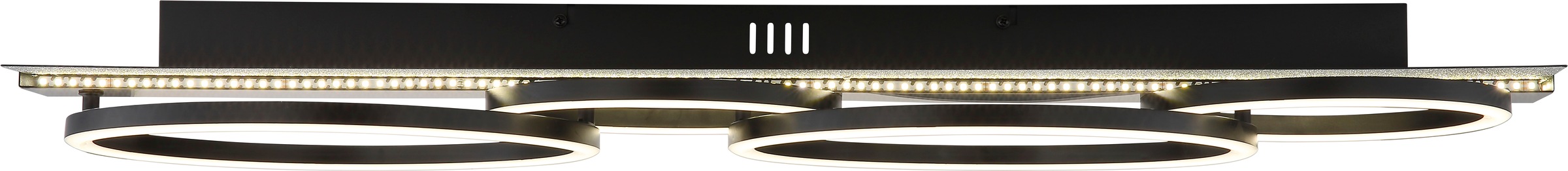 GLOBO LIGHTING Deckenleuchte »NORBERTO« LED-Modul 1 Stk. Warmweiß Deckenleuchte Schwarz/Silber, LED 55W, 3 Stufen Ringe