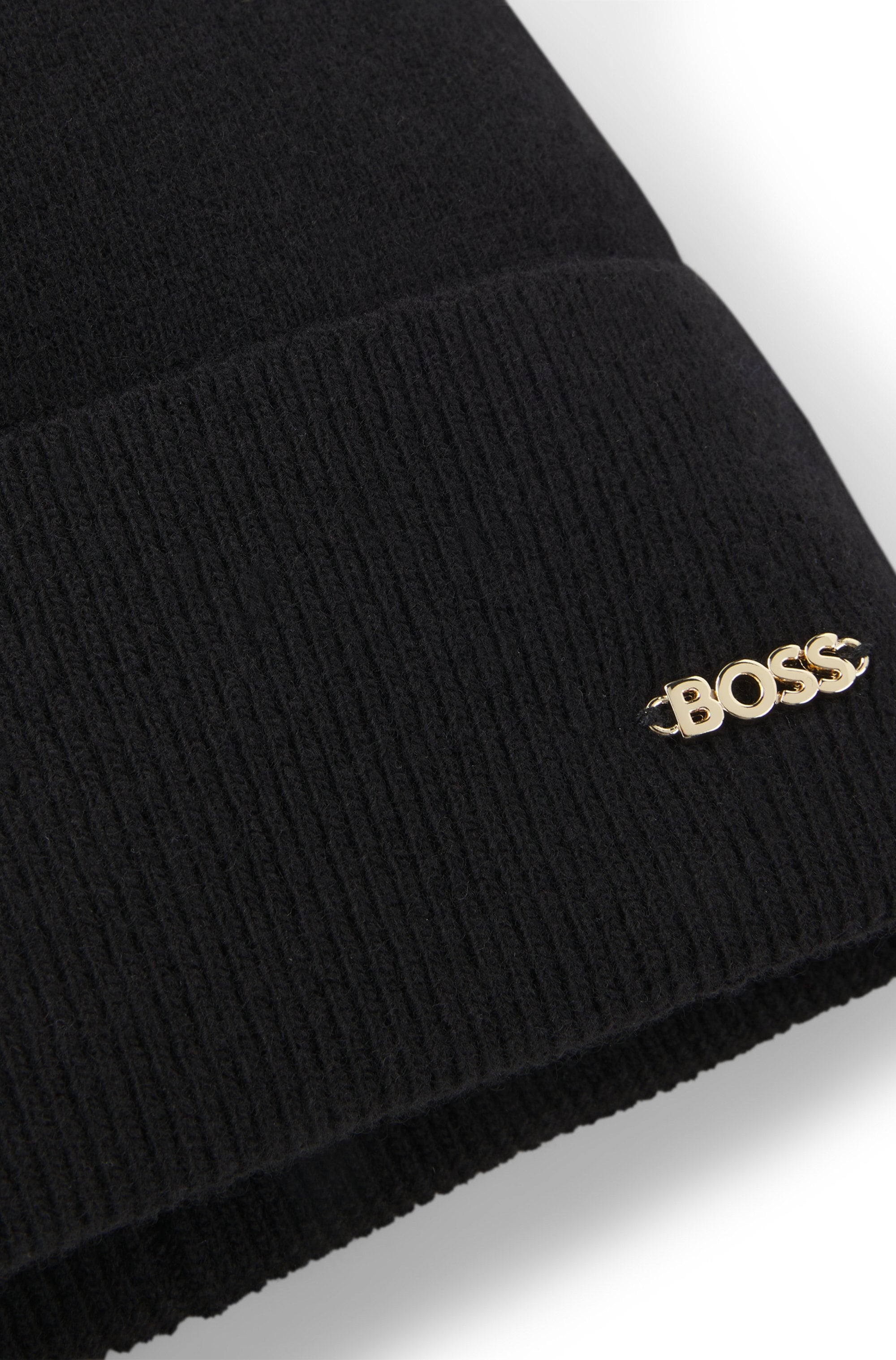 BOSS Strickmütze »Laris Hat« aus edlem Schurlwoll-Kaschmir-Mix, unisex