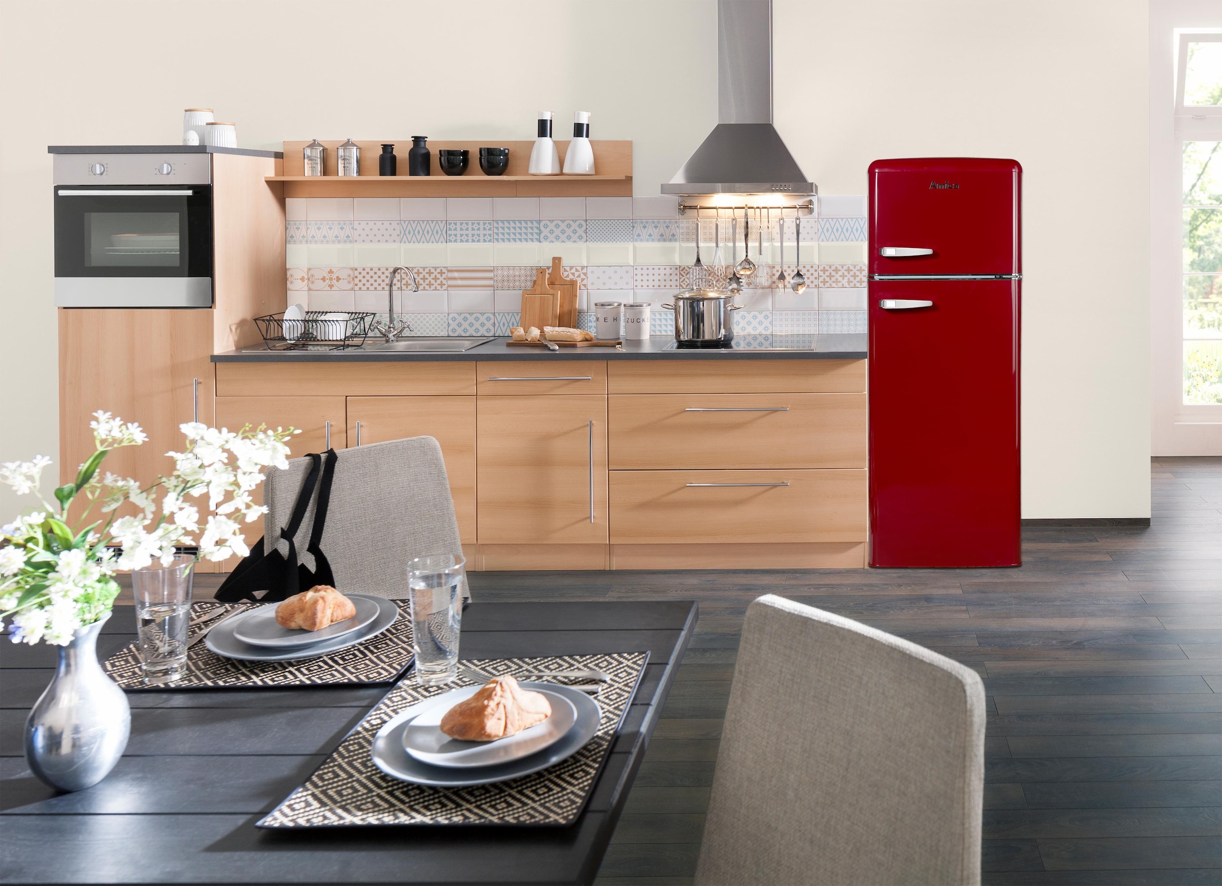 Amica Kühl-/Gefrierkombination »KGC1563 R« 144 cm hoch 55 cm breit