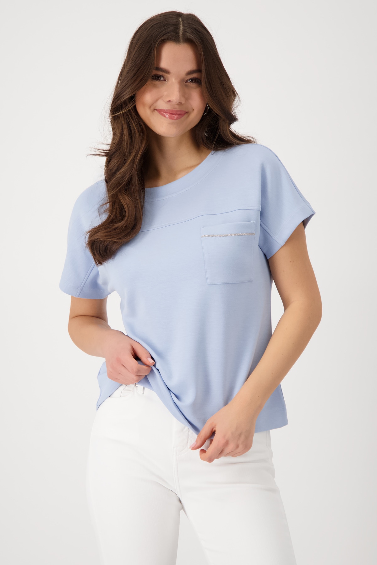 Monari Sweatshirt "Sweatshirt Basic Kette", mit Glitzertasche günstig online kaufen