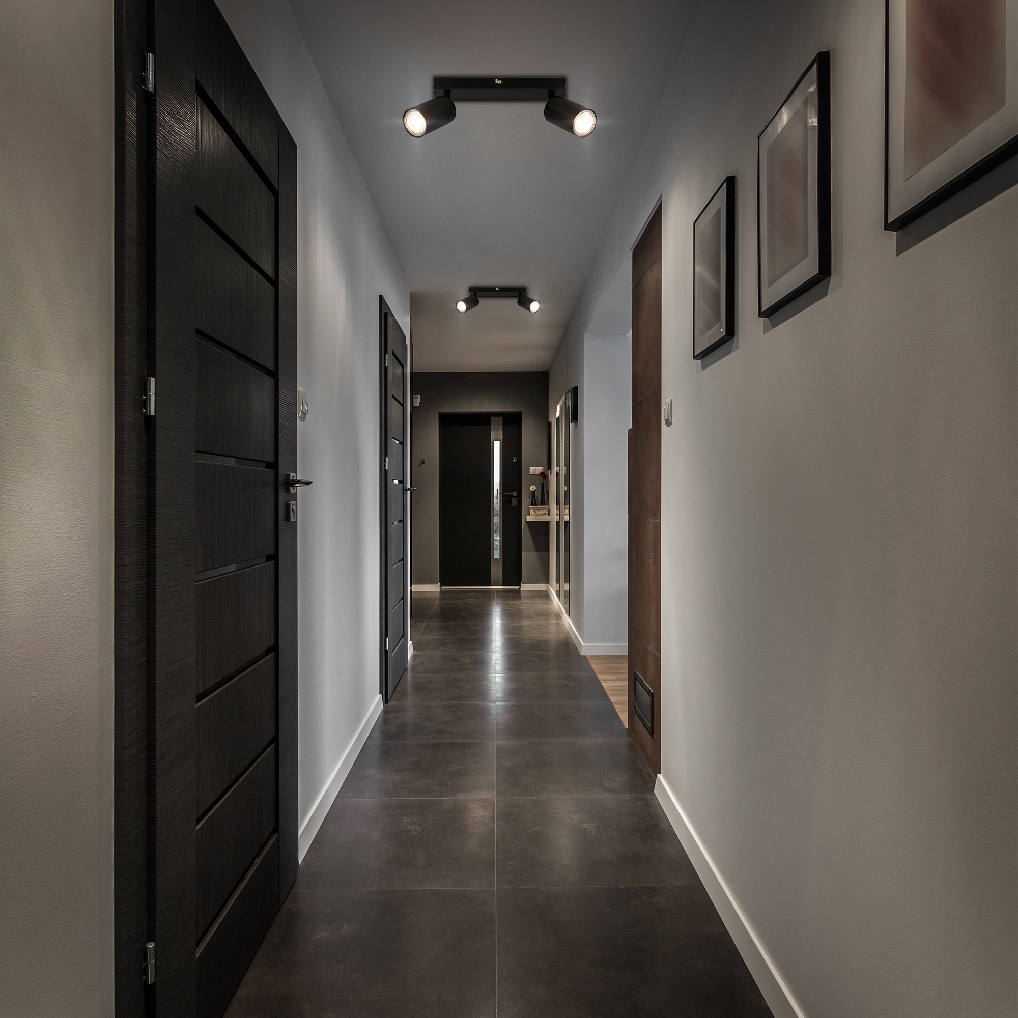 B.K.Licht Deckenstrahler »BK_DS1629 EEK A LED Deckenlampe, Schwenkbar, Deckenspot«, 2 flammig, Leuchtmittel GU10 | LED wechselbar, Inkl. 2x GU10, 3.000 K, 450Lm, 2W, 15,5 x 5,5 x 25,5 cm, Schwarz