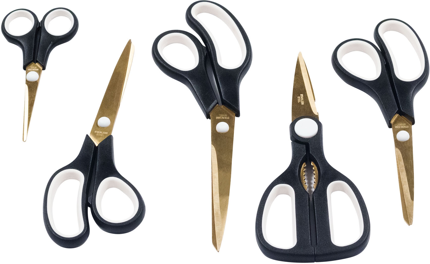 KING Bratpfanne »Küchenstart«, Aluminiumguss, (Set), Küchenmesser, Scheren, Besteck, Bratpfanne + Deckel Ø 24 cm,Induktion