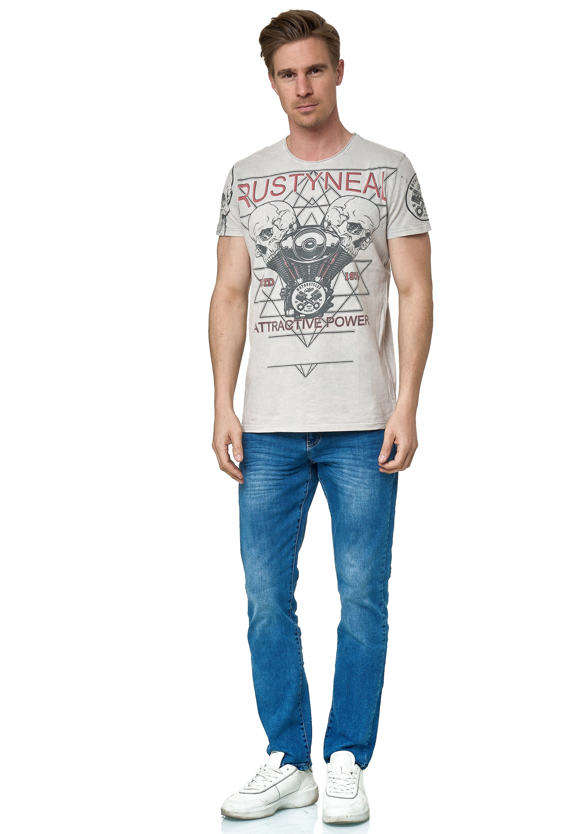 Rusty Neal T-Shirt mit coolem Frontprint