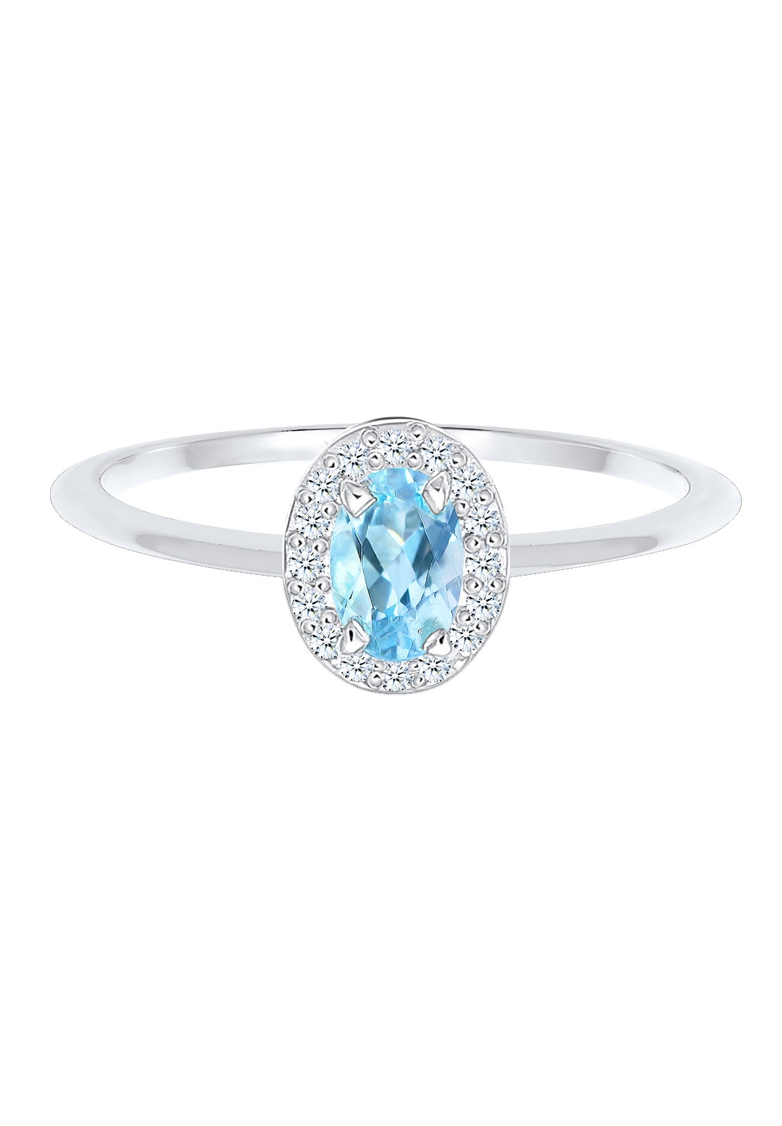 Elli DIAMONDS Verlobungsring »Ring Oval Topas Diamant Brillantschliff (0.08 ct) 925 Sterling Silber«