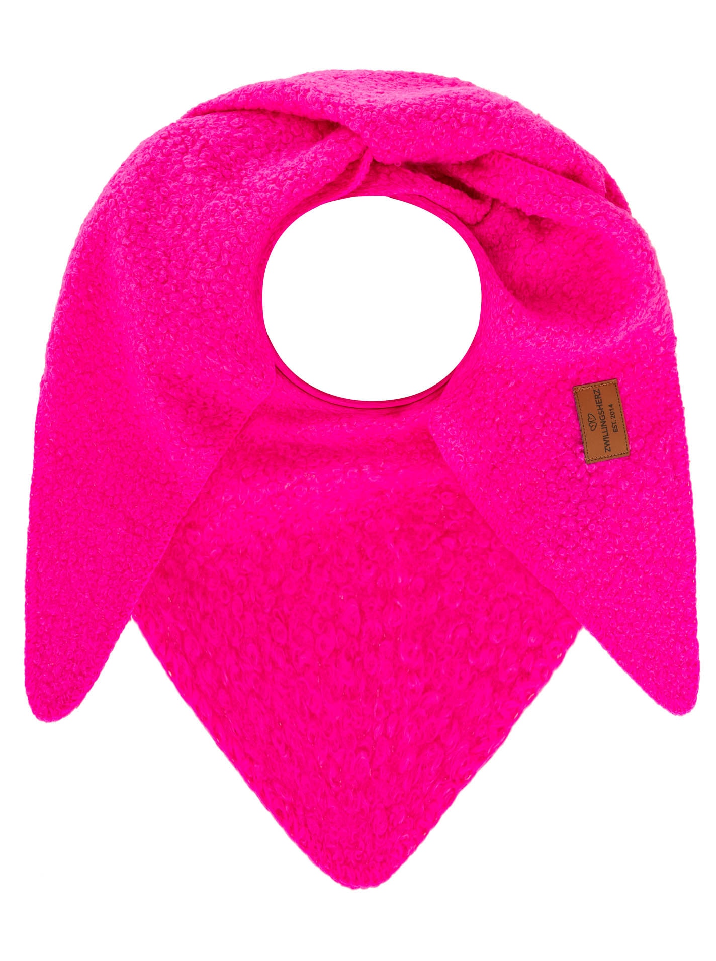 Zwillingsherz ""Teddy Stitch"" weiche Teddy-Struktur, Ziernaht-Rand, klassische Dreiecksform
