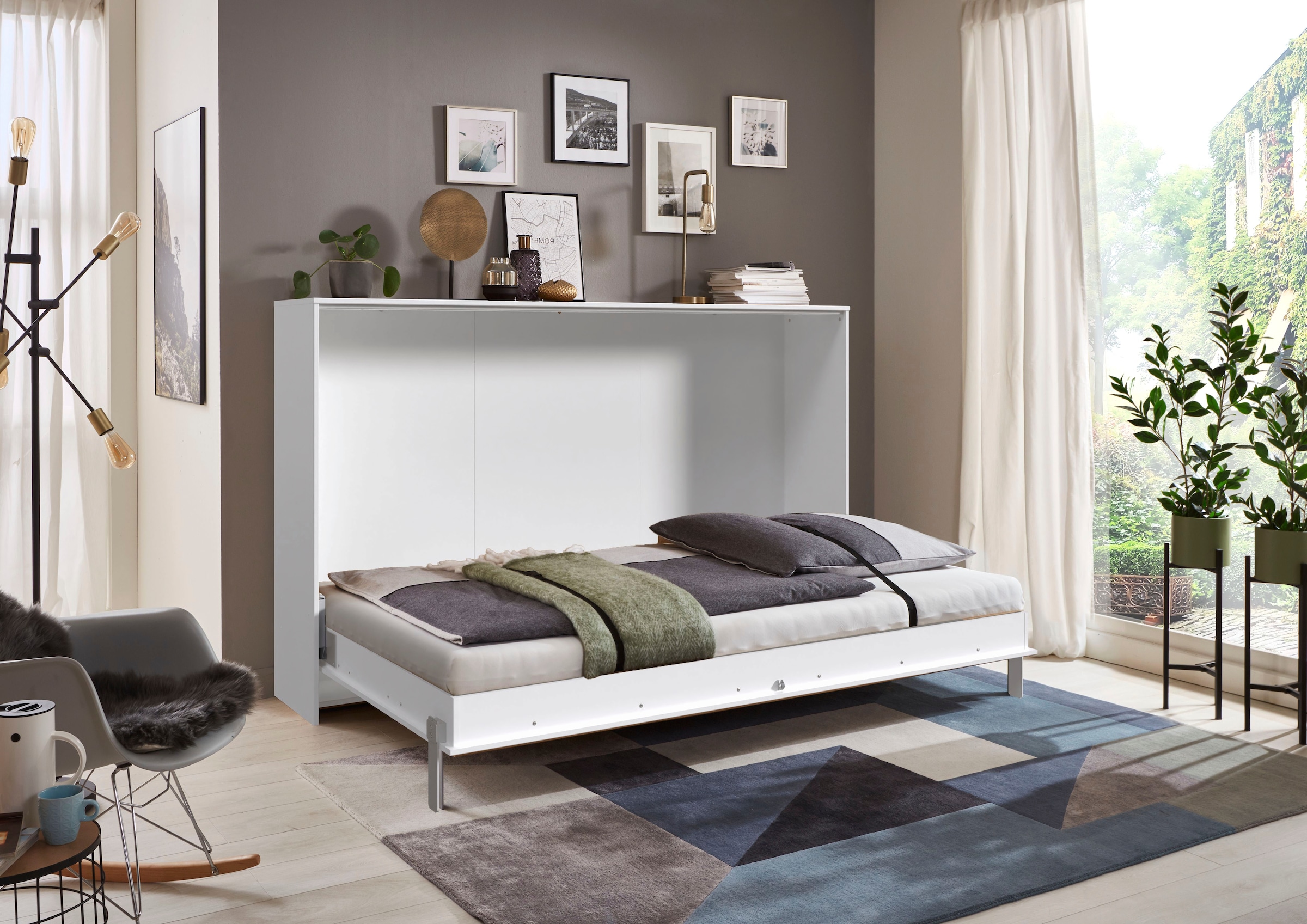 Wimex Schrankbett »Juist Schrankklappbett Gästebett«, horizontal klappbar, 3 Liegeflächen, mit Lattenrost, Made in Germany