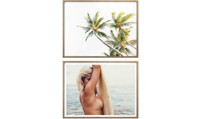 Poster »Sexy Surfer Paradies Palmen Urlaub«, (Set, 2 St.)