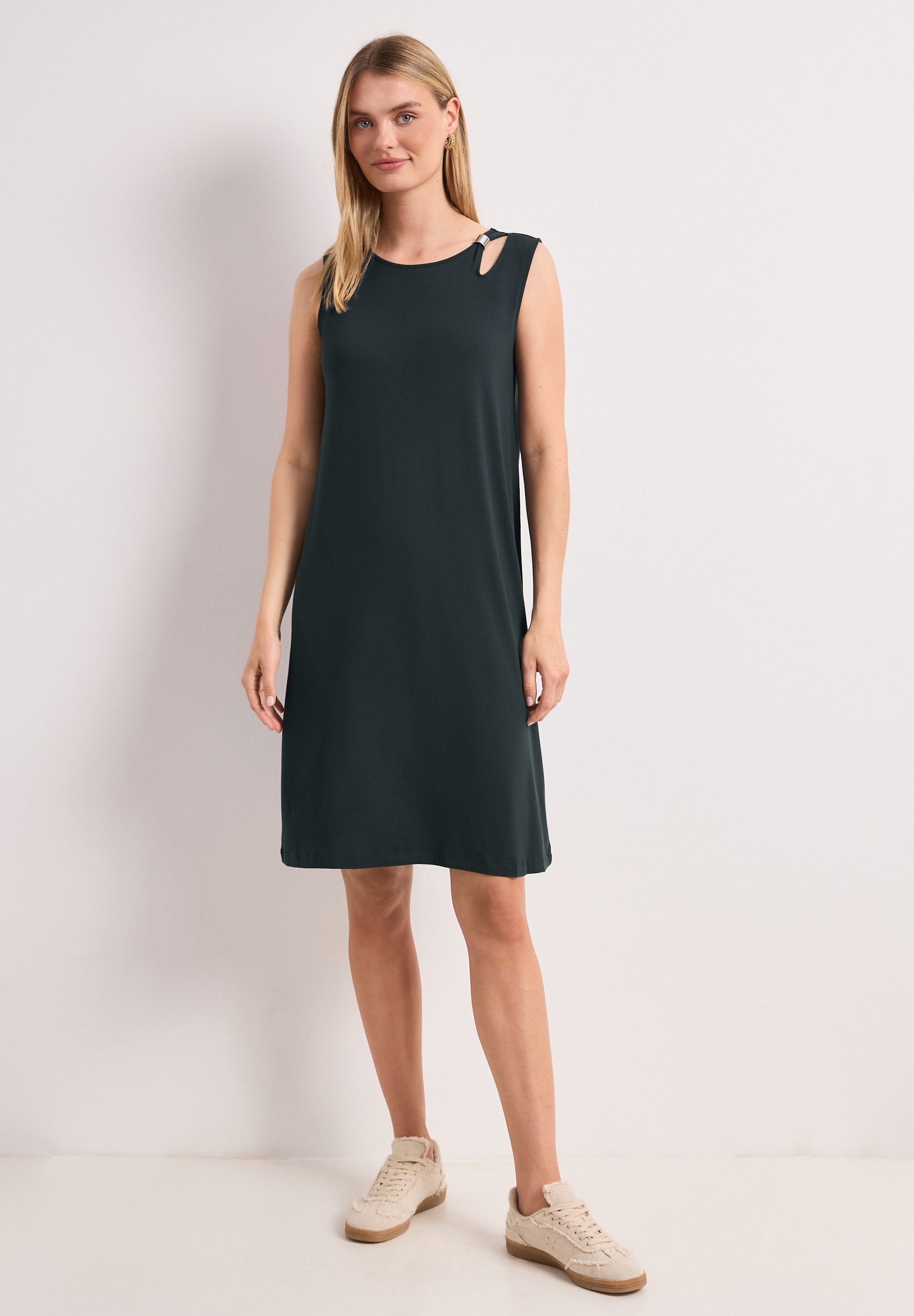 STREET ONE Midikleid Ohne Taschen mit Rundhalsausschnitt