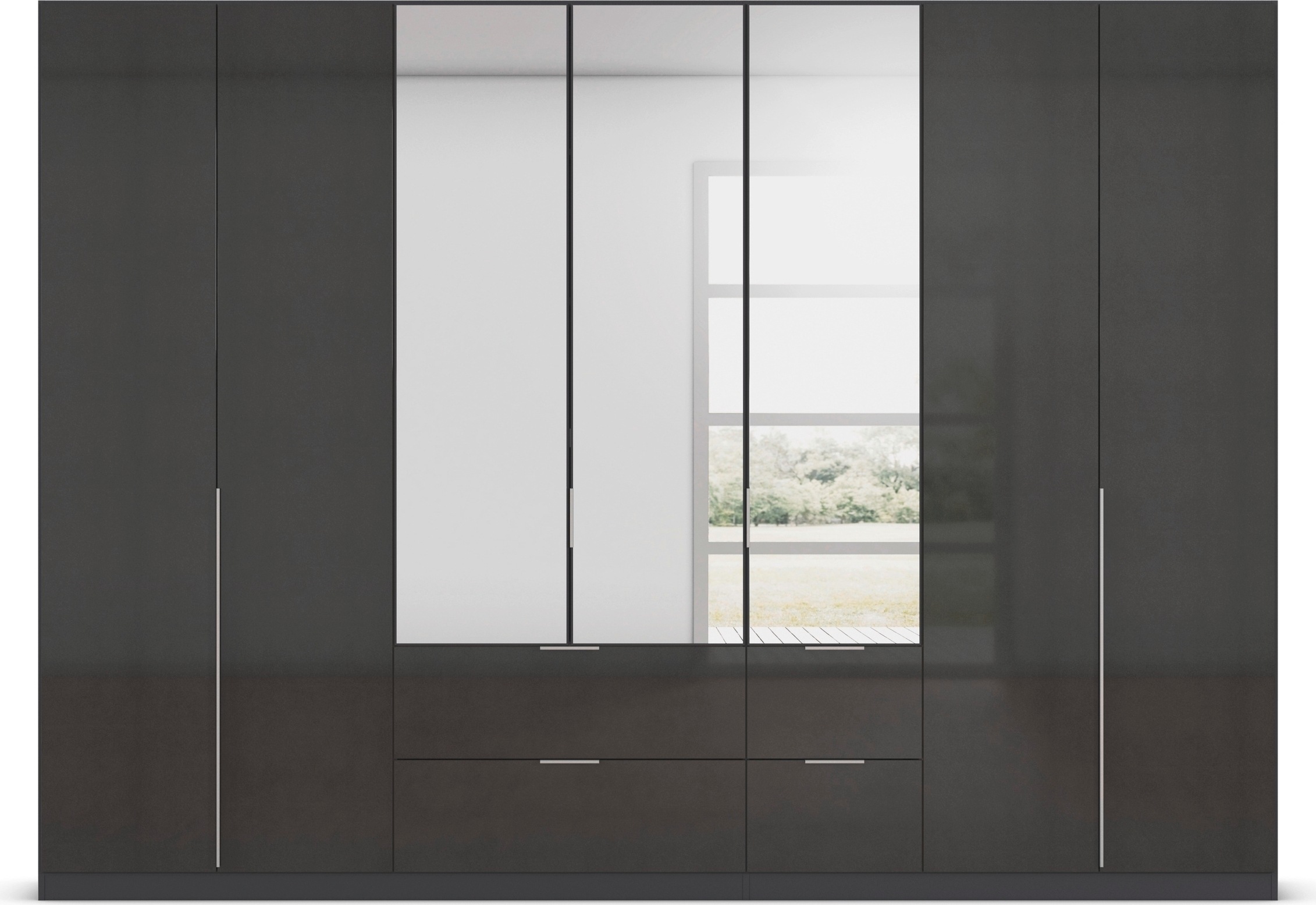 rauch Drehtürenschrank »Kleiderschrank Schrank Garderobe AGORDO mit Dekor- oder Hochglanzfront«, (in zwei Griff-Farben, Breiten 91-360 cm), mit Außenschubkästen, in 7 Breiten und 2 Höhen MADE IN GERMANY