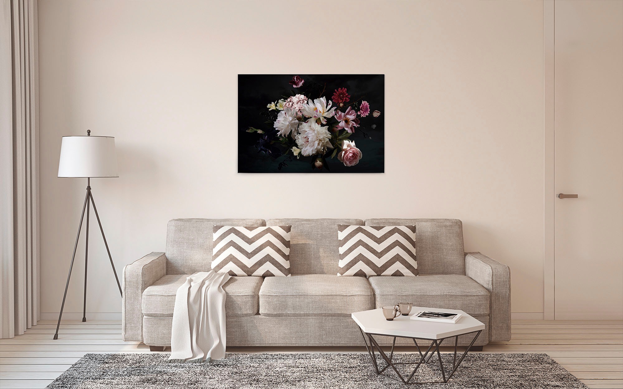 A.S. Création Leinwandbild »Blunch Of Flowers«, Kunst-Blumen-Kinder, (1 St.), Romantische Blumen, Rosen Keilrahmen Leinwand-Bild Wohnzimmer modern